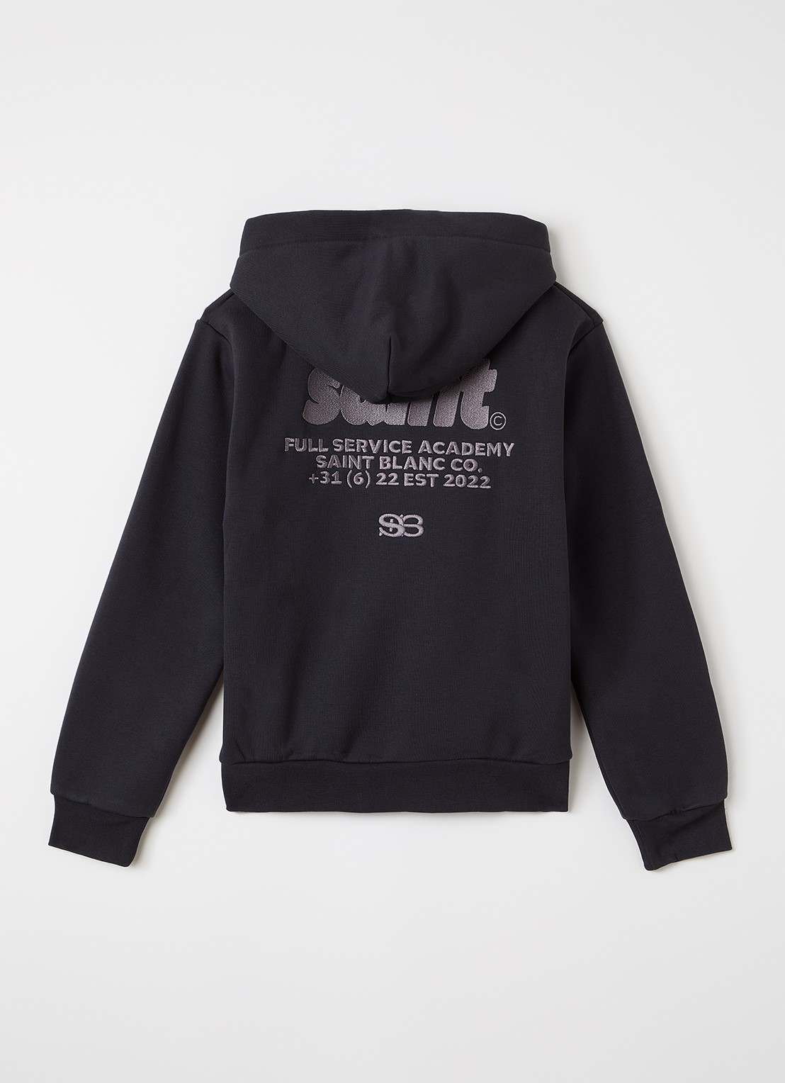 Saint Blanc Full Service hoodie met logoborduring - voorkant 2 antraciet