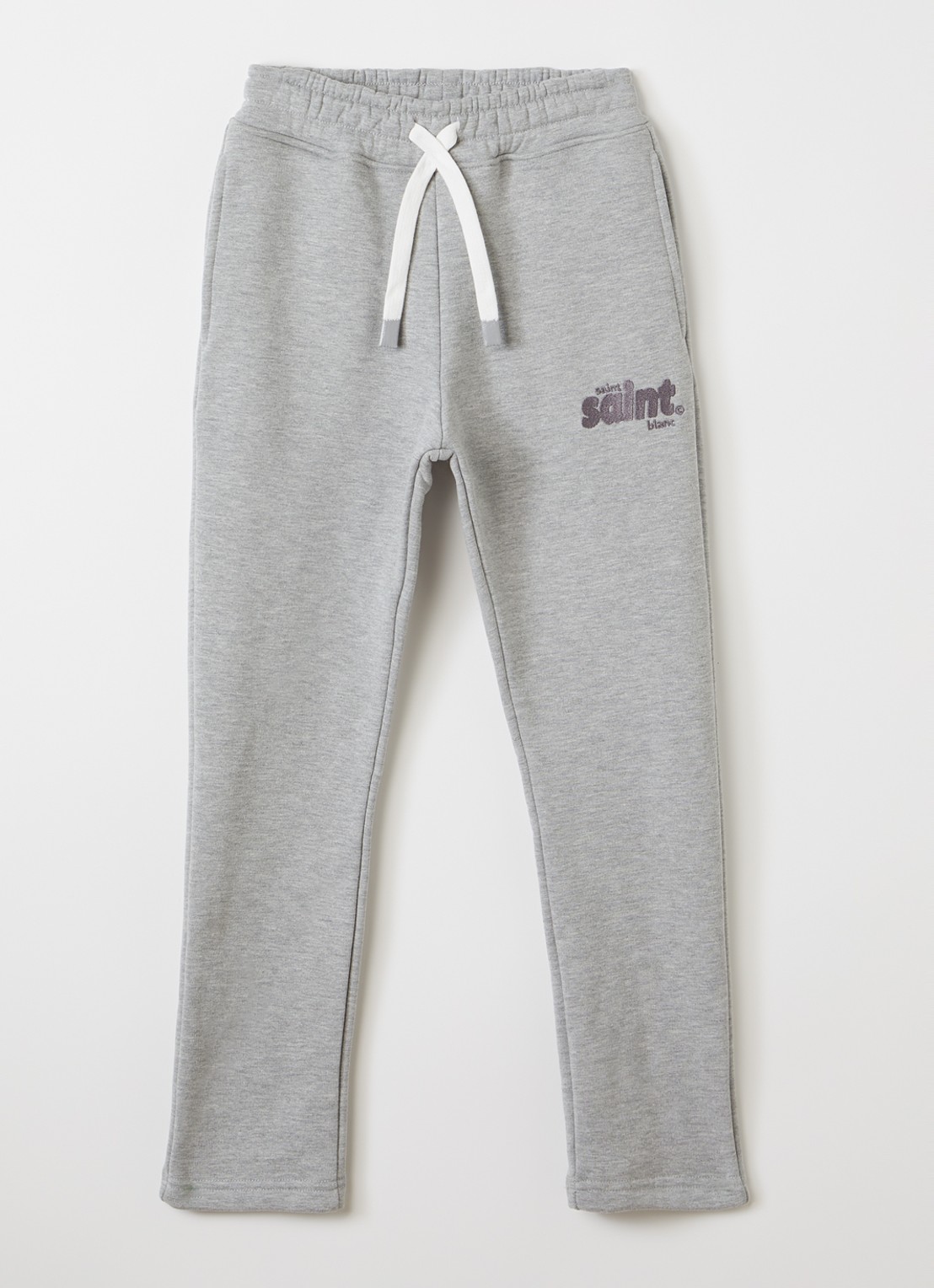 Saint Blanc Full Service straight fit joggingbroek met logoborduring - voorkant 2 grijsmele