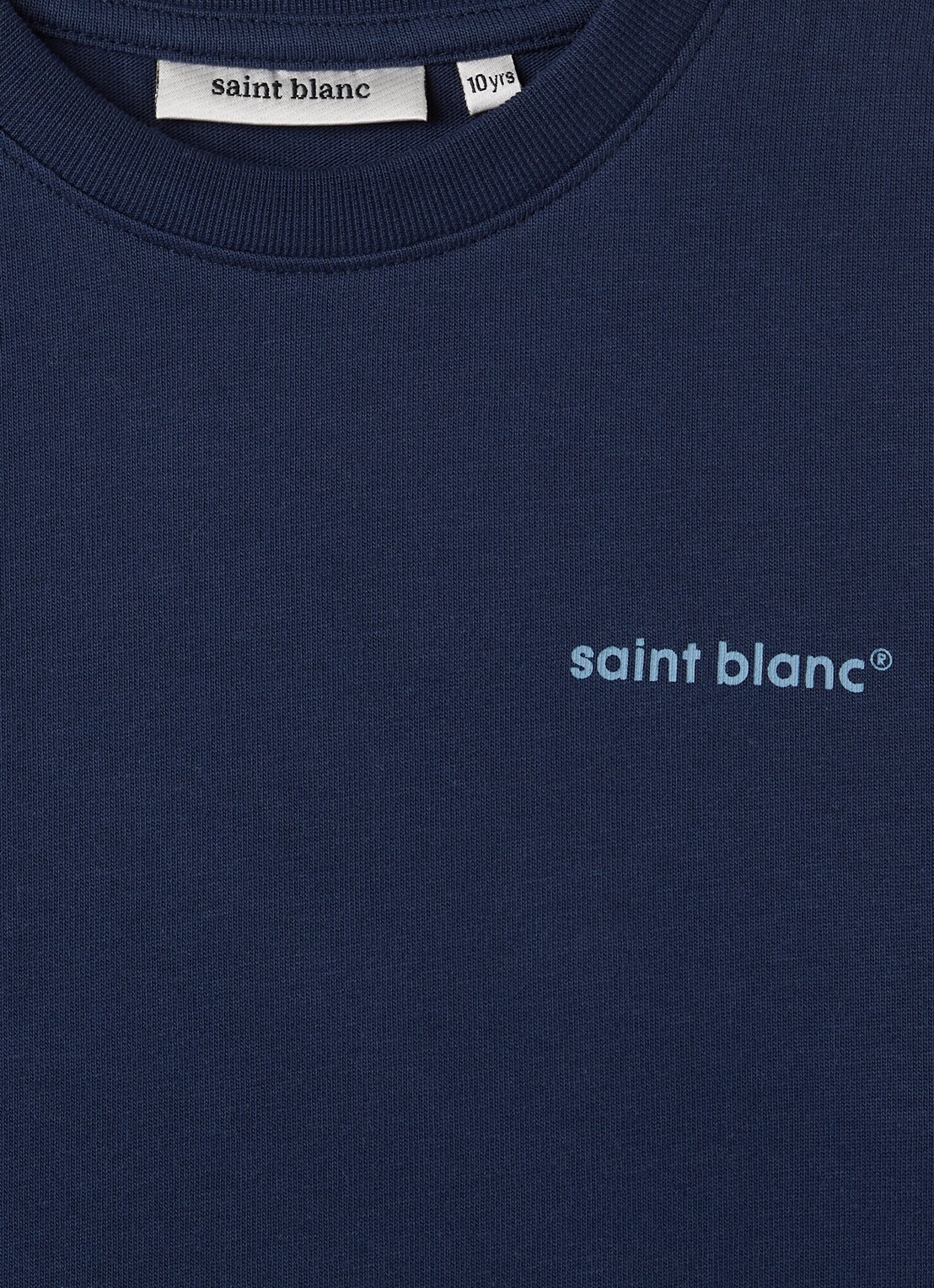 Saint Blanc Whisper longsleeve met logoprint - detail indigo