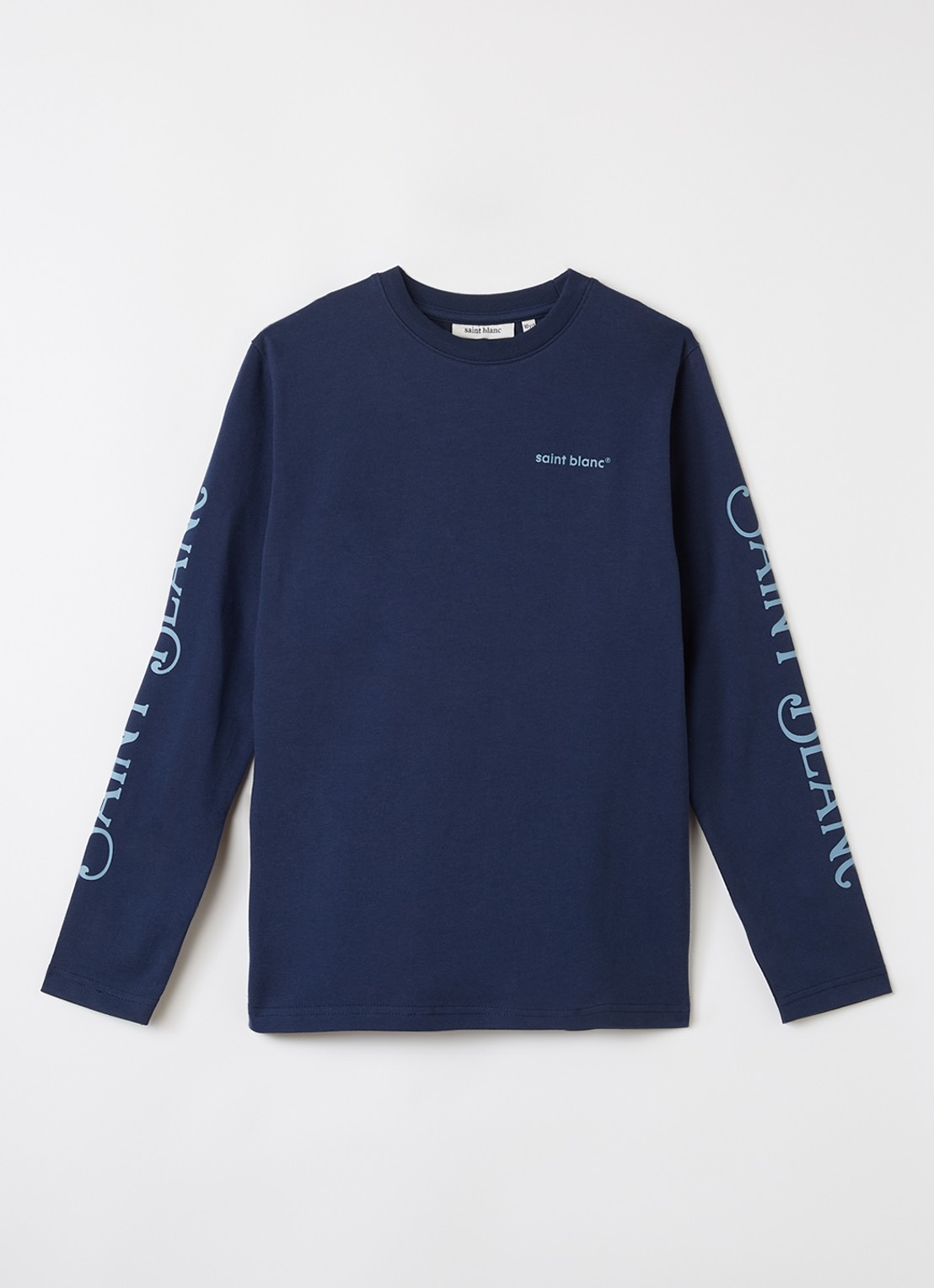 Saint Blanc Whisper longsleeve met logoprint - voorkant 2 indigo