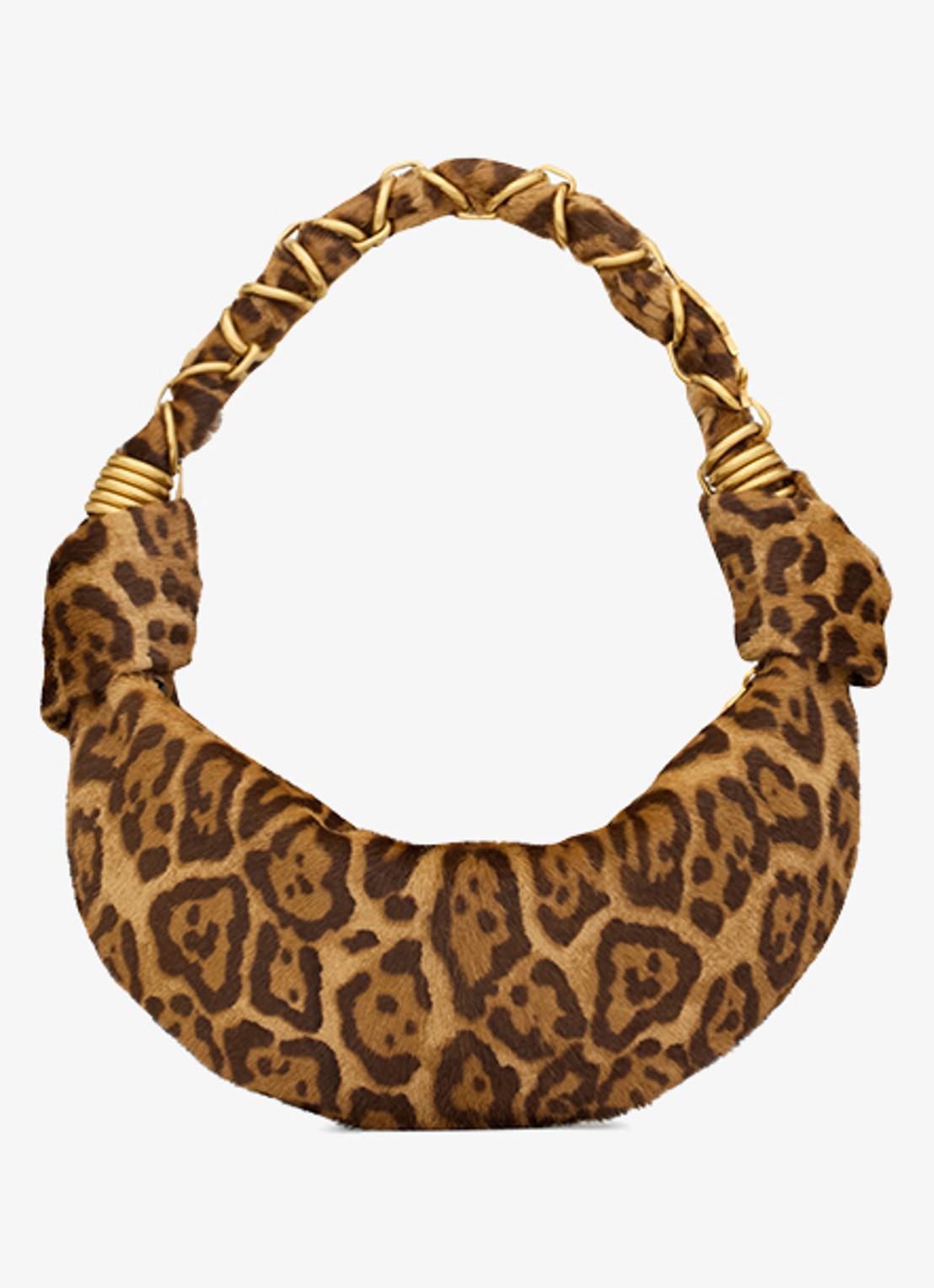 Saint Laurent Amalia Mini schoudertas van kalfsleer met ponyhair - achterkant bruin