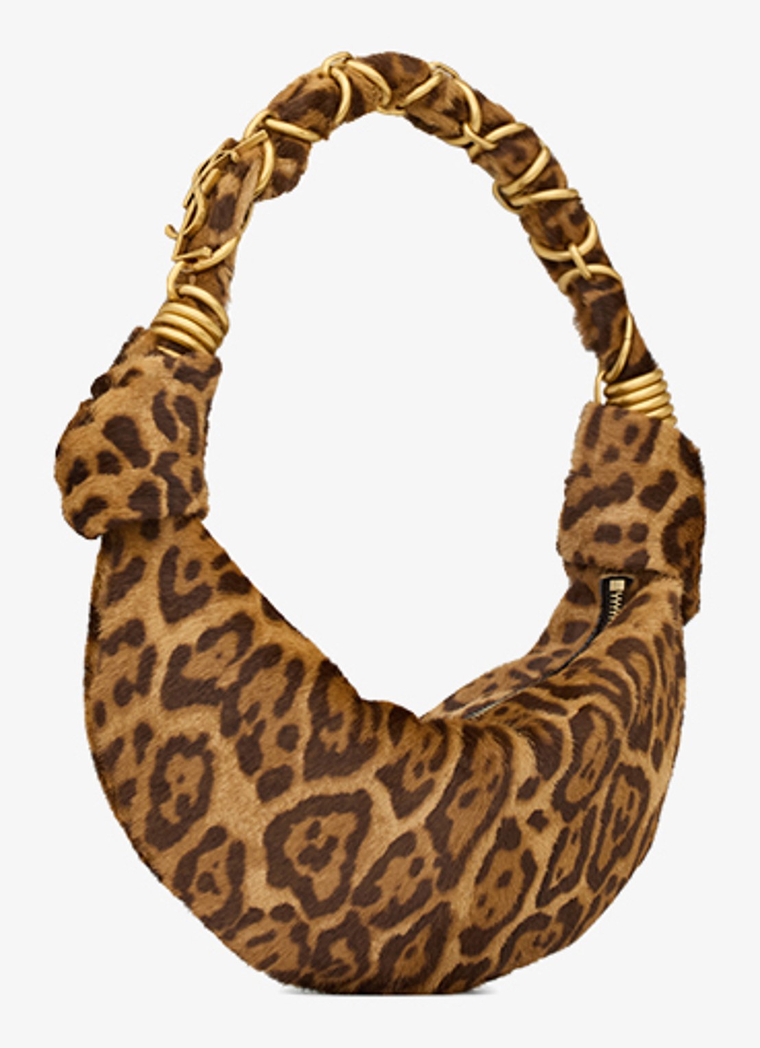 Saint Laurent Amalia Mini schoudertas van kalfsleer met ponyhair - detail 2 bruin