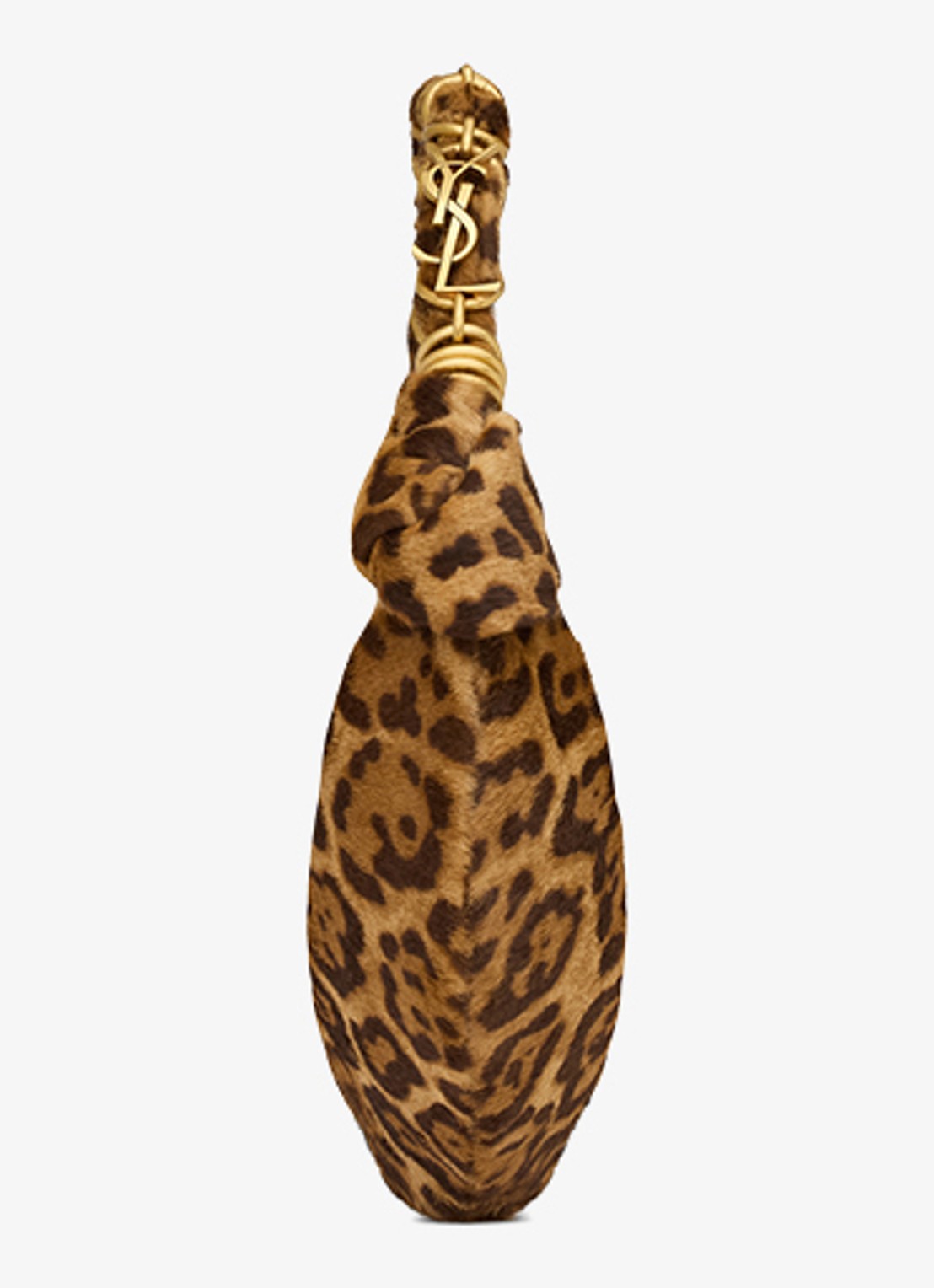 Saint Laurent Amalia Mini schoudertas van kalfsleer met ponyhair - detail 3 bruin