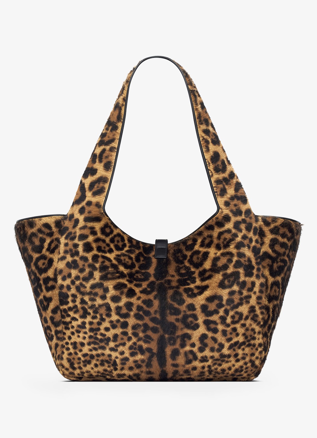Saint Laurent Bea shopper van kalfsleer met ponyhair - detail 2 bruin