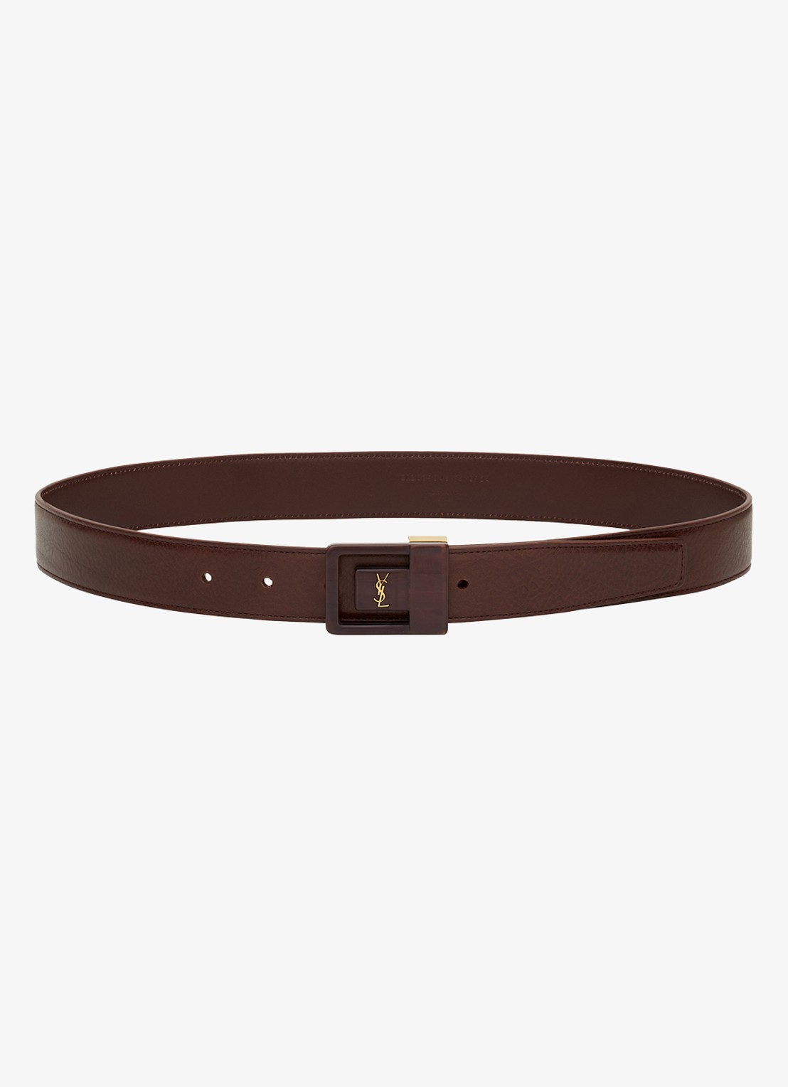 Saint Laurent Boucle La 66 riem van kalfsleer - detail 3 bruin