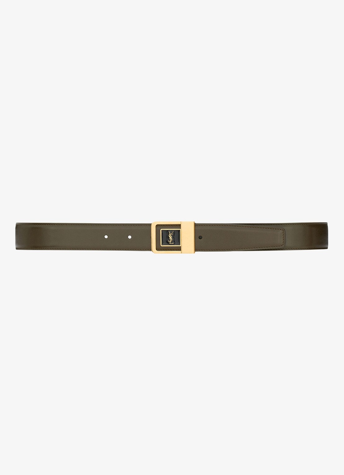 Saint Laurent Boucle La 66 riem van kalfsleer - voorkant 3 legergroen