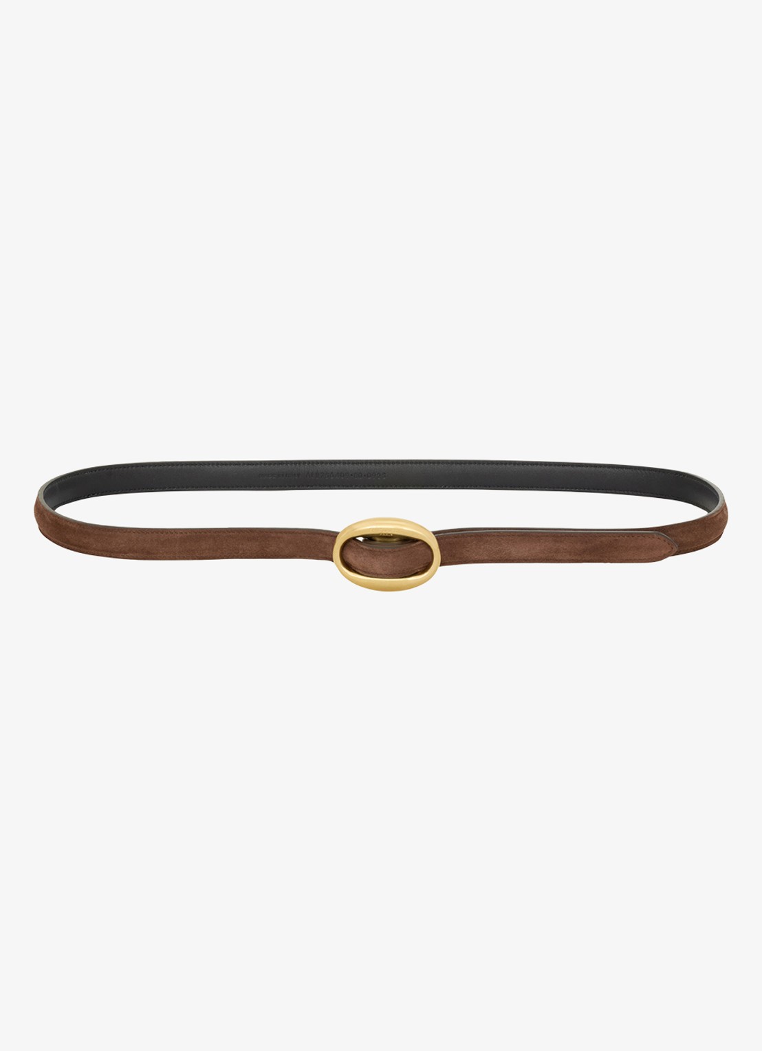 Saint Laurent Boucle Ovale riem van kalfsleer - detail 2 bruin