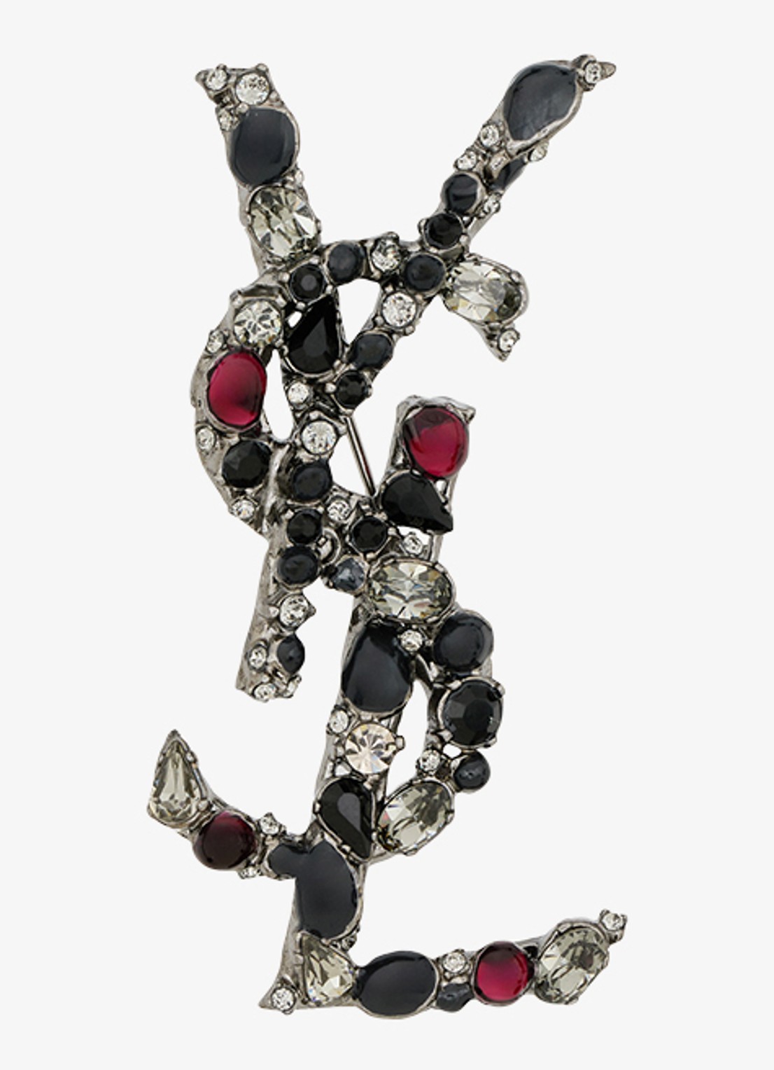 Saint Laurent Broche met logo - voorkant zwart