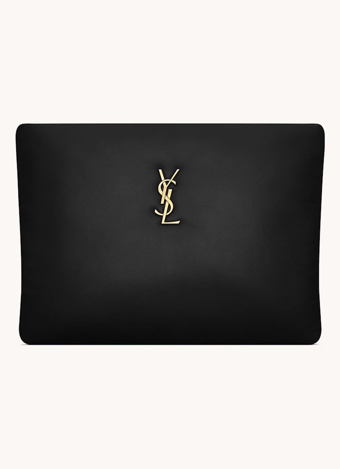 Saint Laurent Calypso Large clutch van lamsleer - voorkant 2 zwart