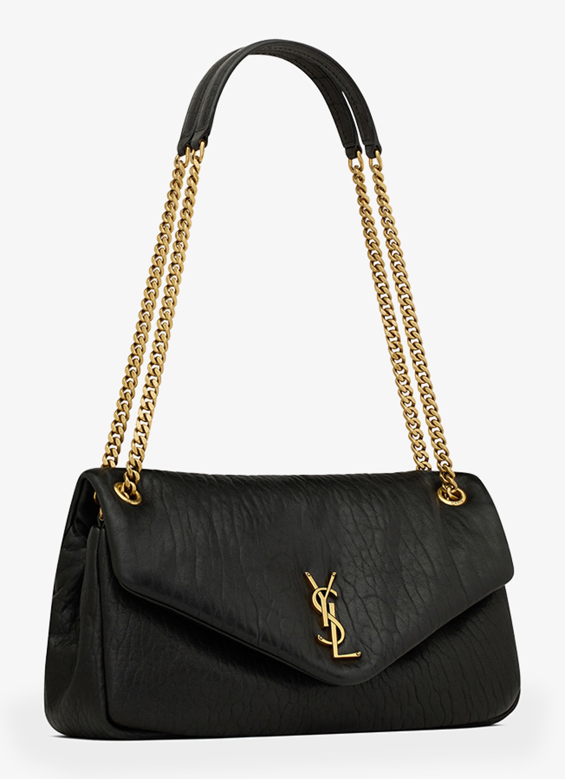 Saint Laurent Calypso Medium schoudertas van lamsleer - detail 5 zwart