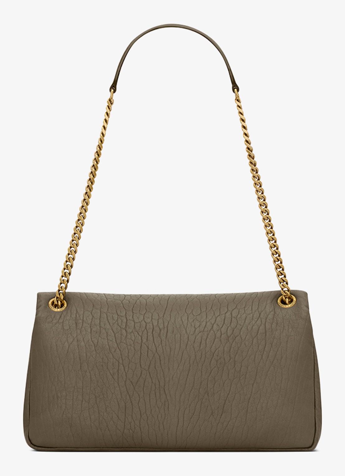 Saint Laurent Calypso Medium schoudertas van lamsleer - detail 2 bronsgroen