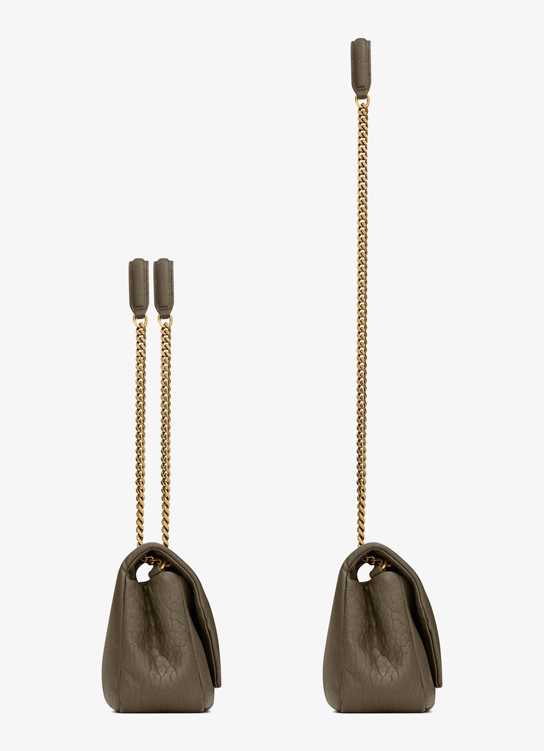 Saint Laurent Calypso Medium schoudertas van lamsleer - detail 3 bronsgroen