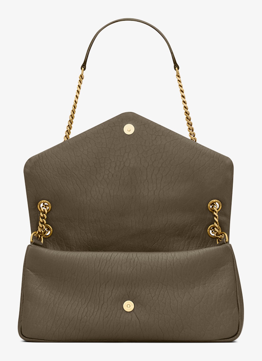 Saint Laurent Calypso Medium schoudertas van lamsleer - detail 4 bronsgroen