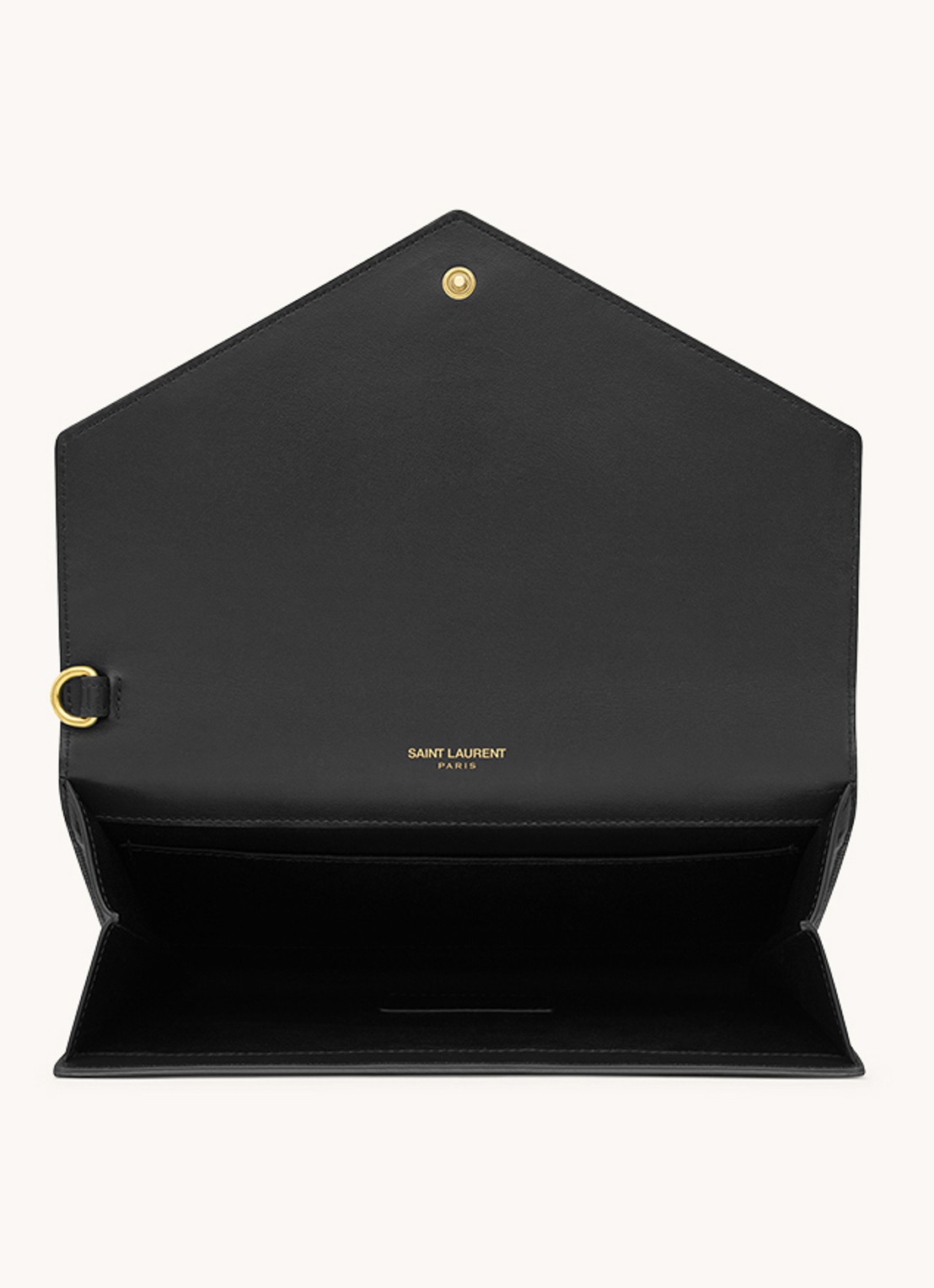Saint Laurent Cassandre clutch van kalfsleer met crocostructuur - detail 4 zwart