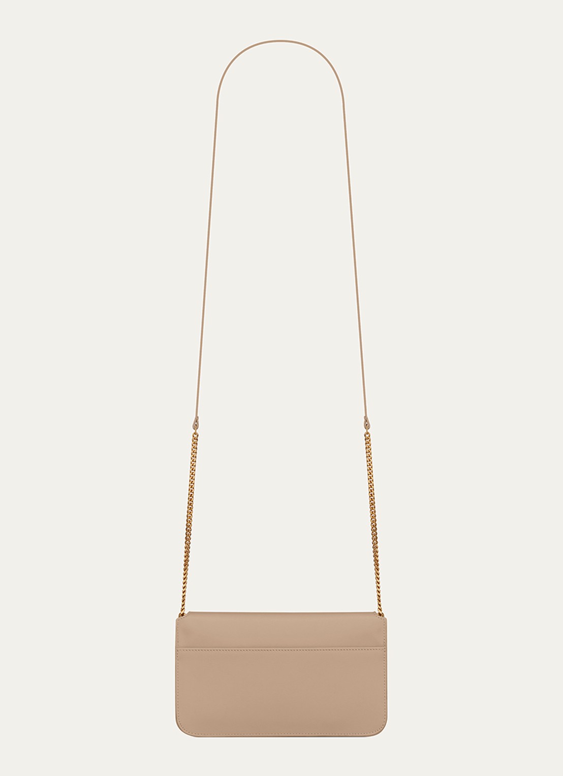 Saint Laurent Cassandre crossbody telefoonhoes van kalfsleer - detail beige