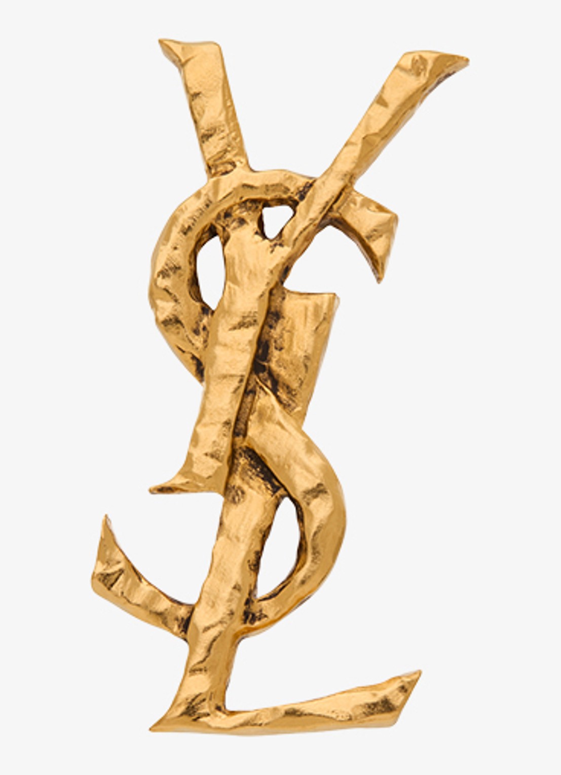Saint Laurent Cassandre enkele oorclip met logo - voorkant goud