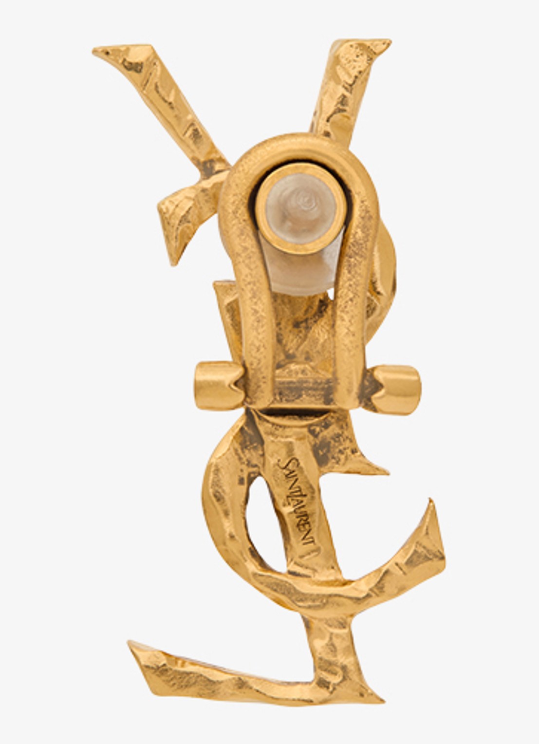 Saint Laurent Cassandre enkele oorclip met logo - voorkant 2 goud