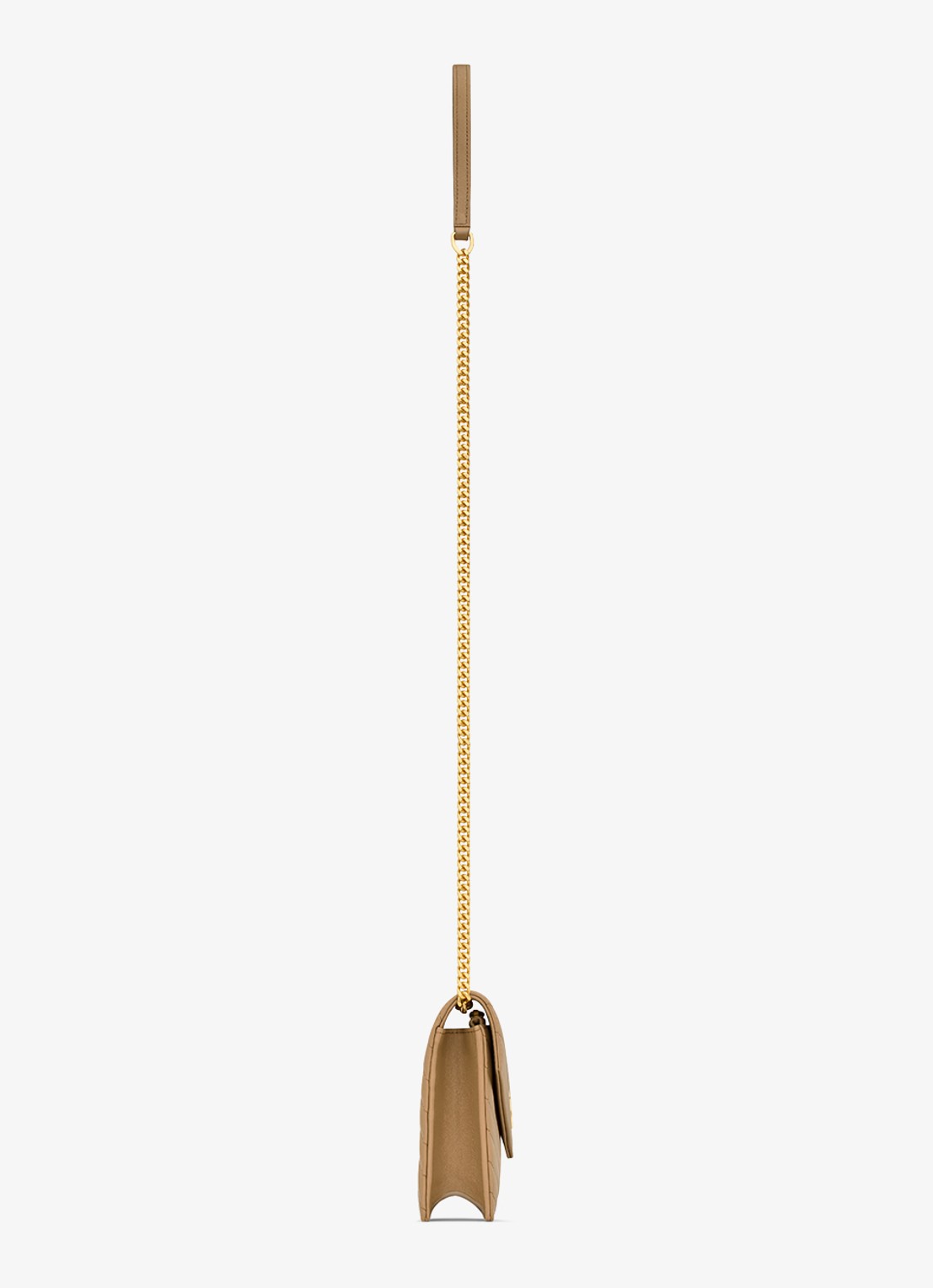 Saint Laurent Cassandre Envelope clutch van lamsleer met afneembare schouderriem - detail 2 beige