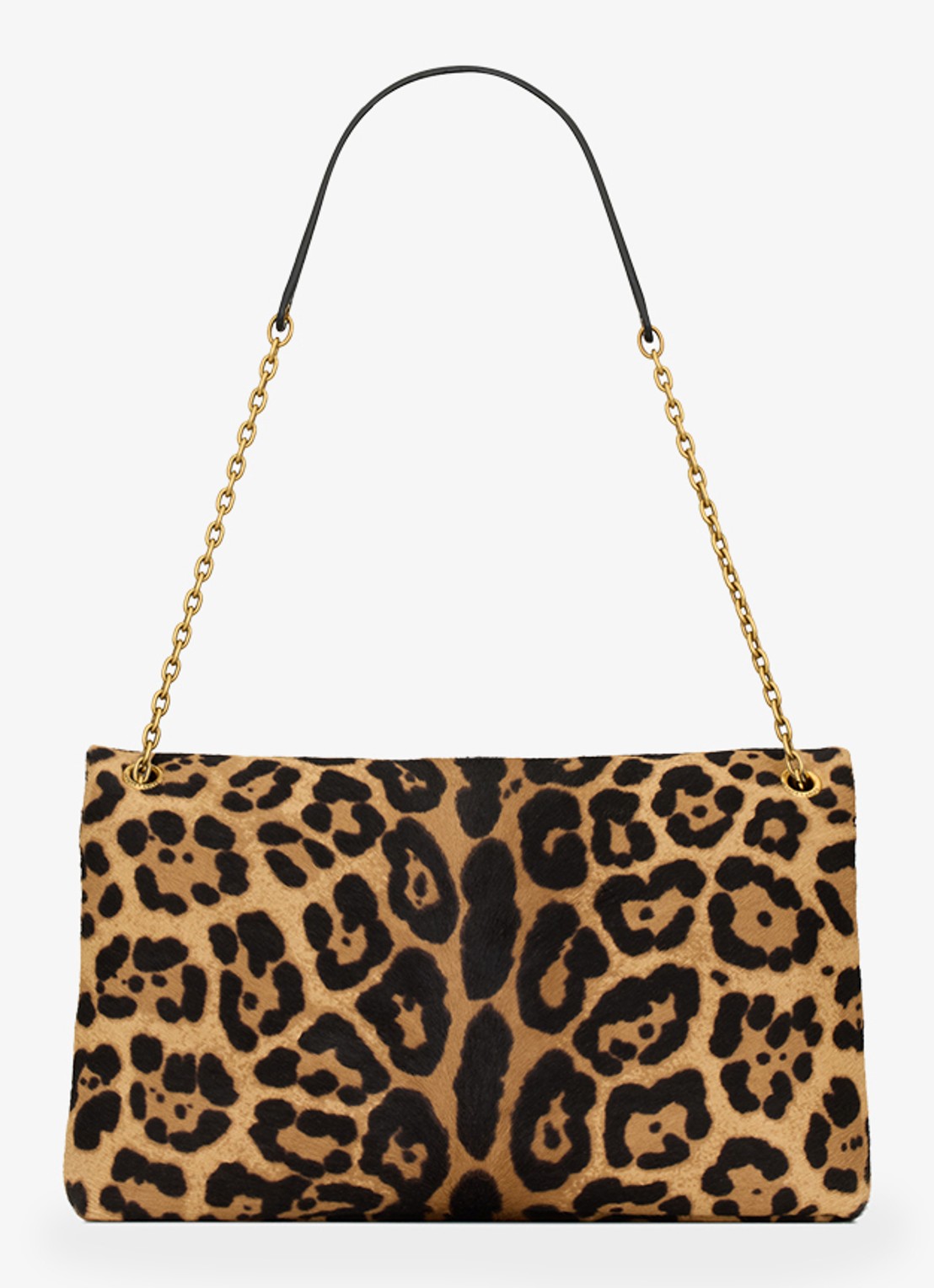 Saint Laurent Cassandre Envelope Large schoudertas van kalfsleer met ponyhair - achterkant 2 bruin