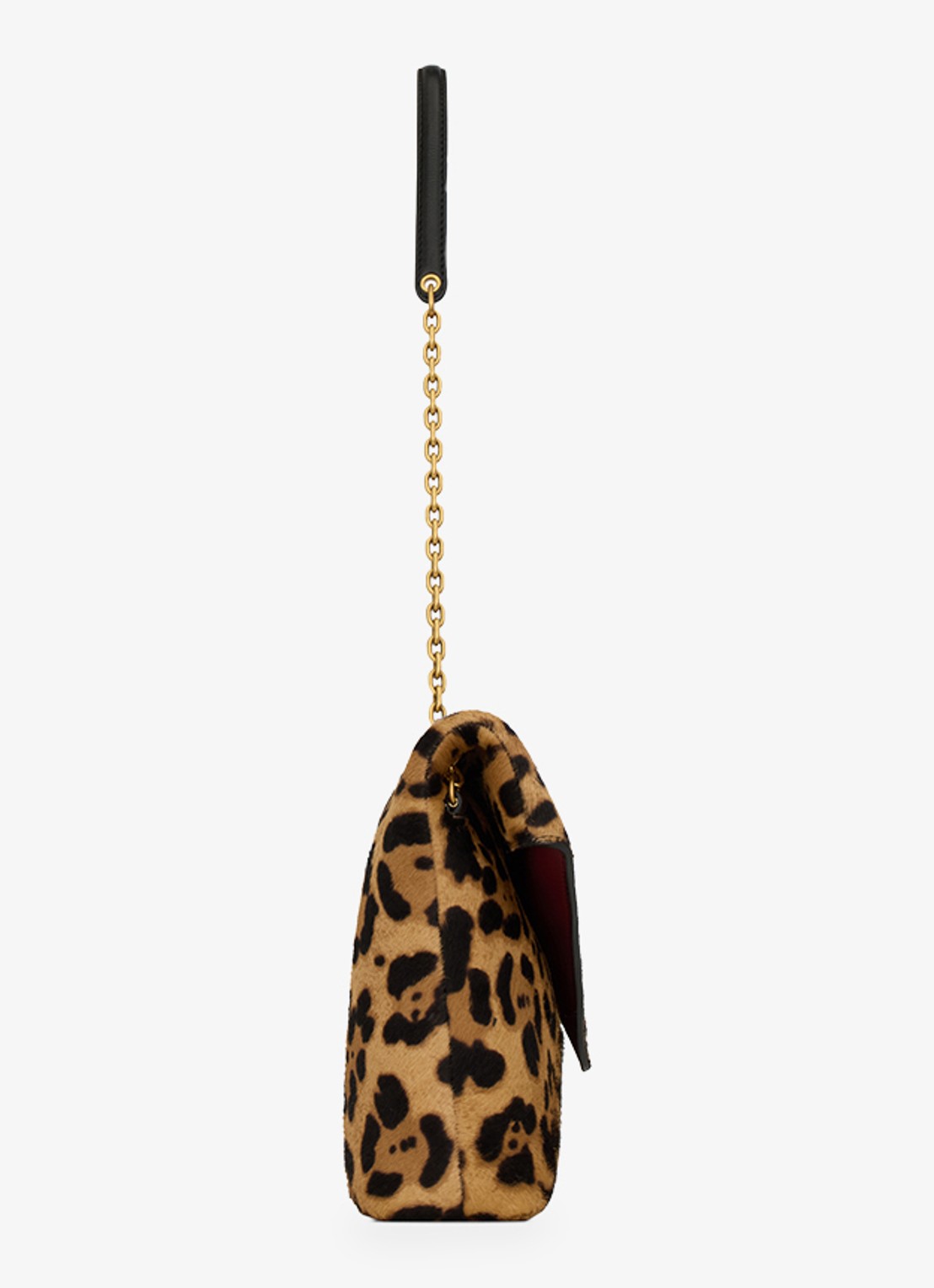 Saint Laurent Cassandre Envelope Large schoudertas van kalfsleer met ponyhair - detail 3 bruin