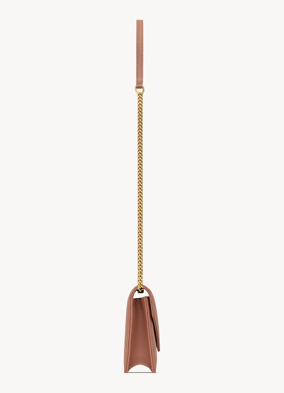 Saint Laurent Cassandre Envelope portemonnee van lamsleer met afneembare schouderriem - detail 4 oudroze