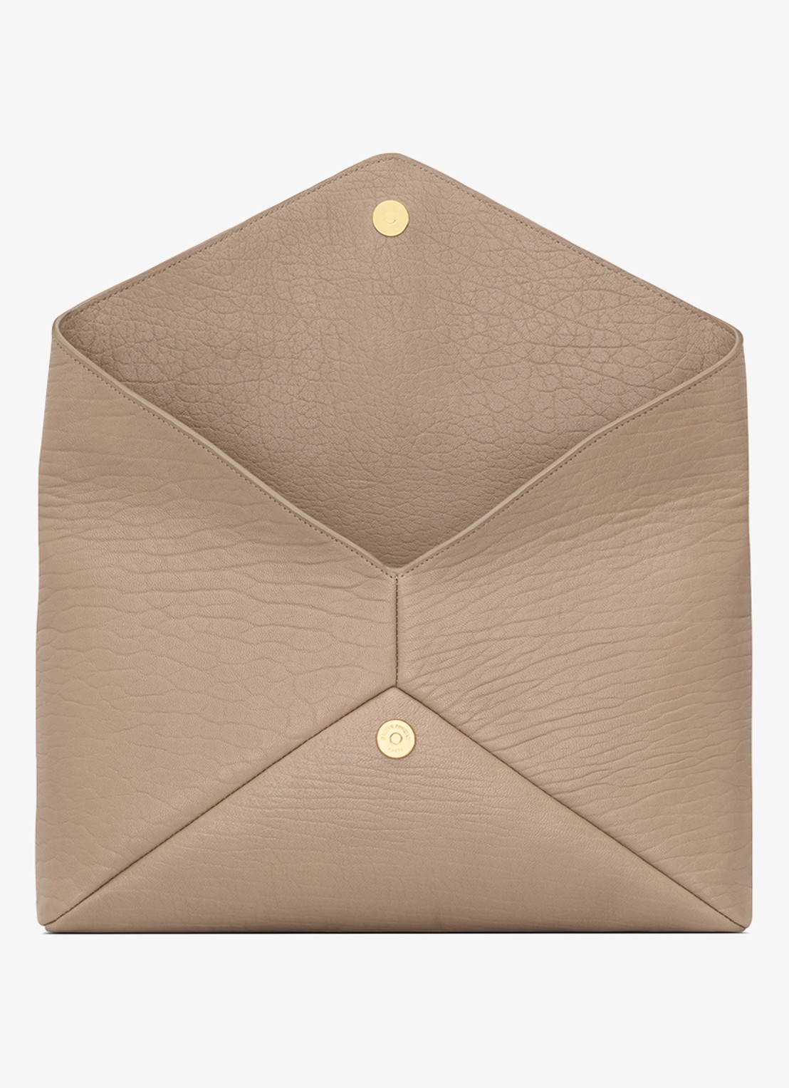 Saint Laurent Cassandre Large clutch van lamsleer - detail 5 lichtbruin