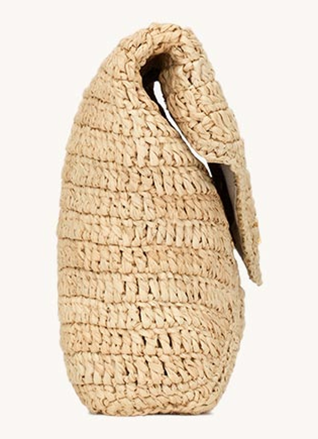 Saint Laurent Cassandre Large clutch van raffia - detail 3 beige