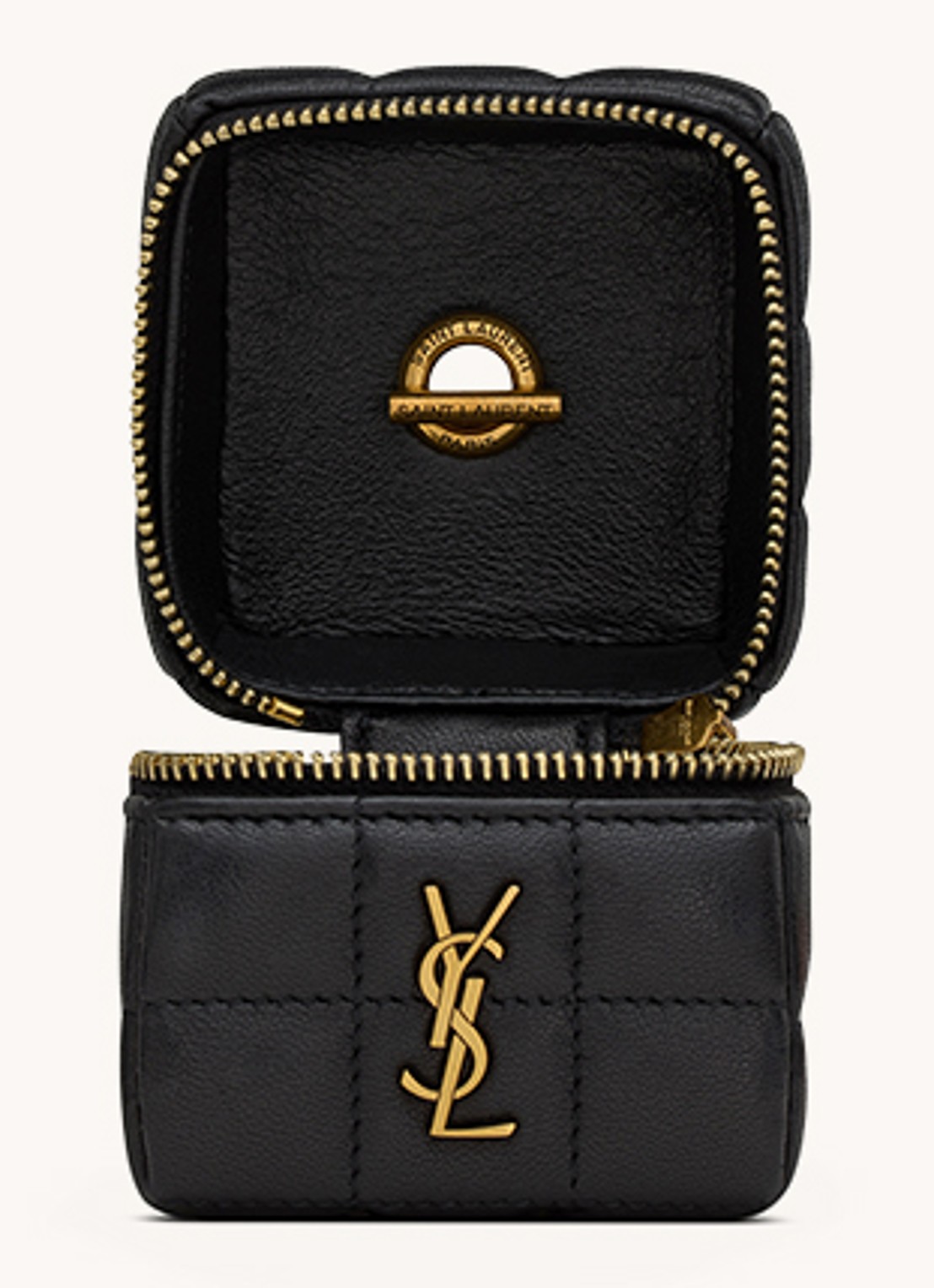 Saint Laurent Cassandre Matelassé Carré handtas van quilted lamsleer - detail 2 zwart