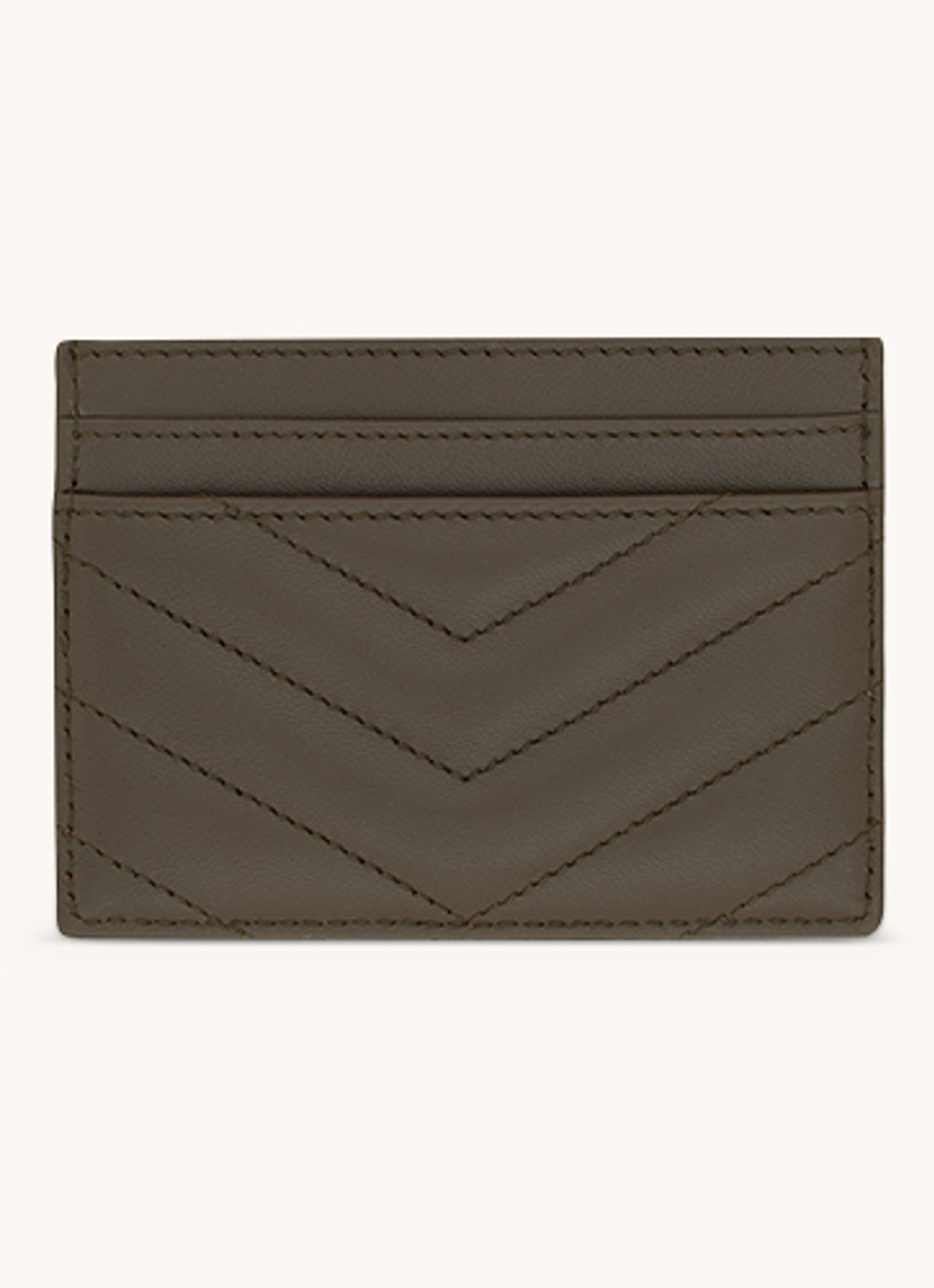 Saint Laurent Cassandre Matelassé pasjeshouder van quilted lamsleer - detail bronsgroen