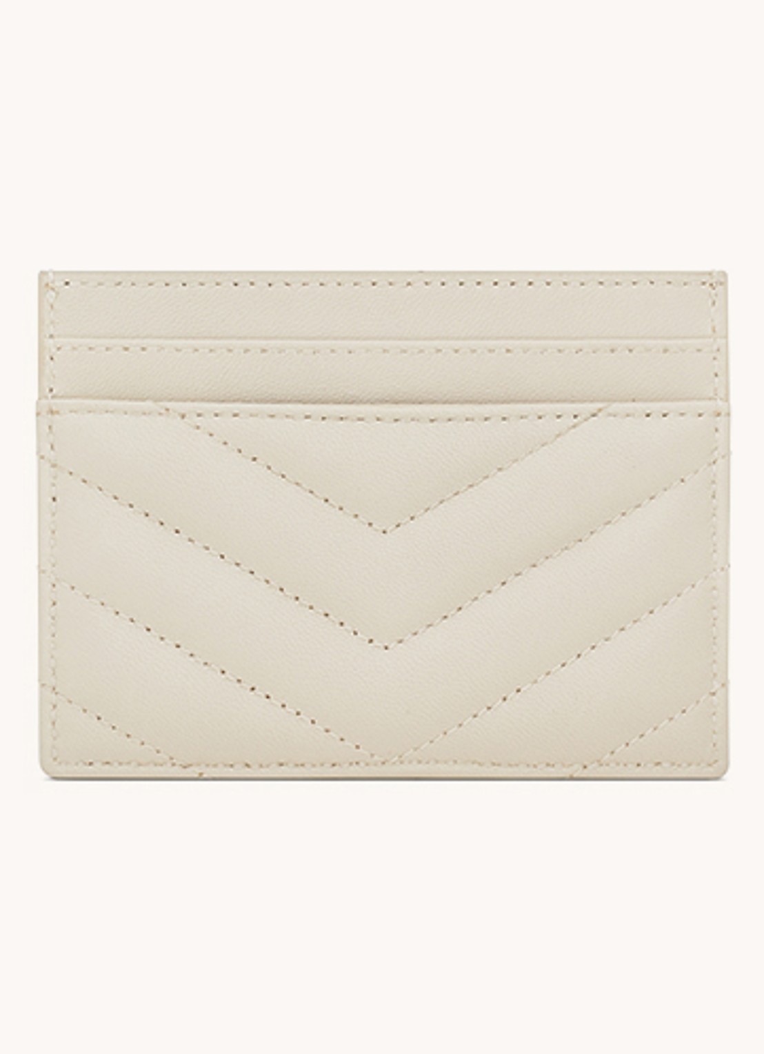 Saint Laurent Cassandre Matelassé pasjeshouder van quilted lamsleer - voorkant 2 wit