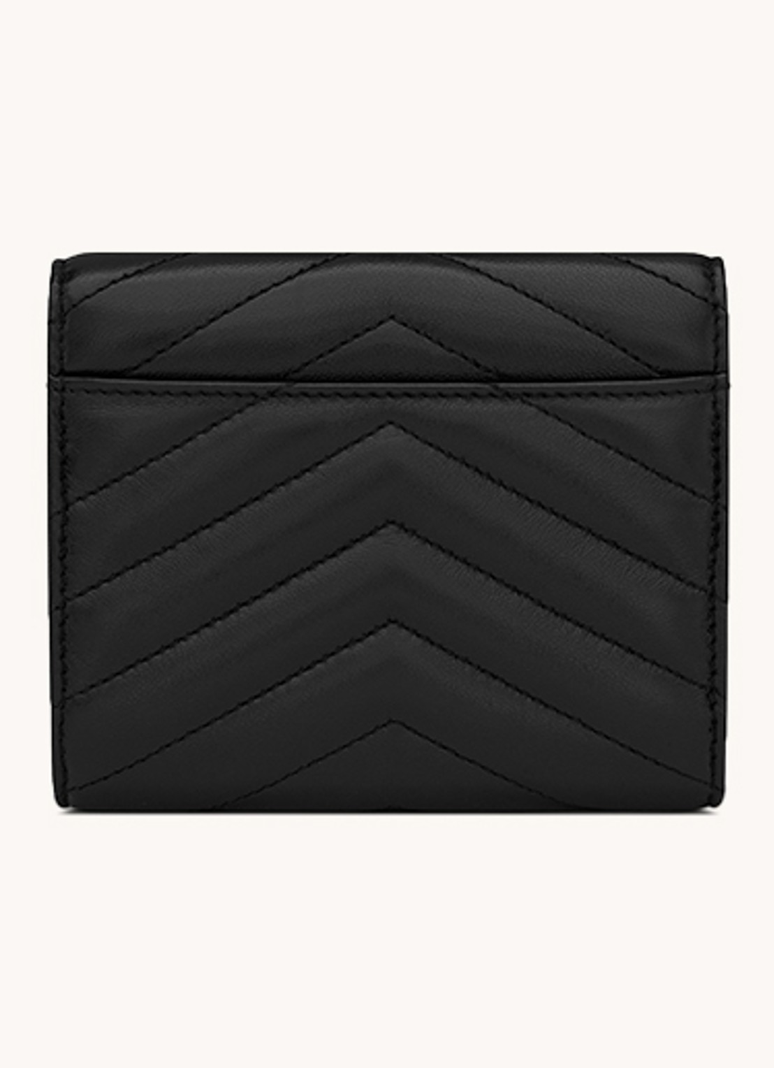 Saint Laurent Cassandre Matelassé portemonnee van kalfsleer - detail zwart