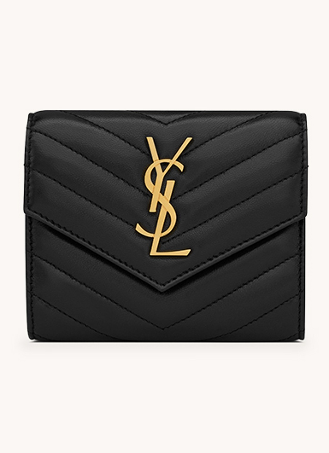 Saint Laurent Cassandre Matelassé portemonnee van kalfsleer - voorkant 4 zwart