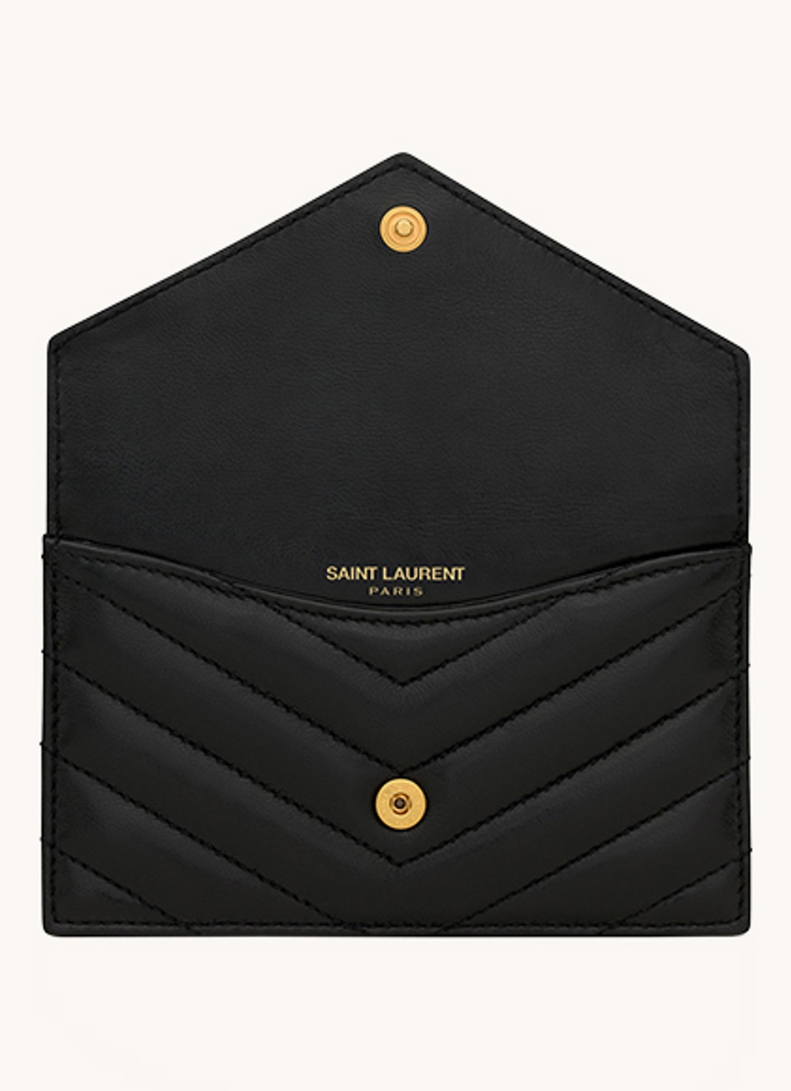 Saint Laurent Cassandre Matelassé portemonnee van quilted kalfsleer - detail 4 zwart