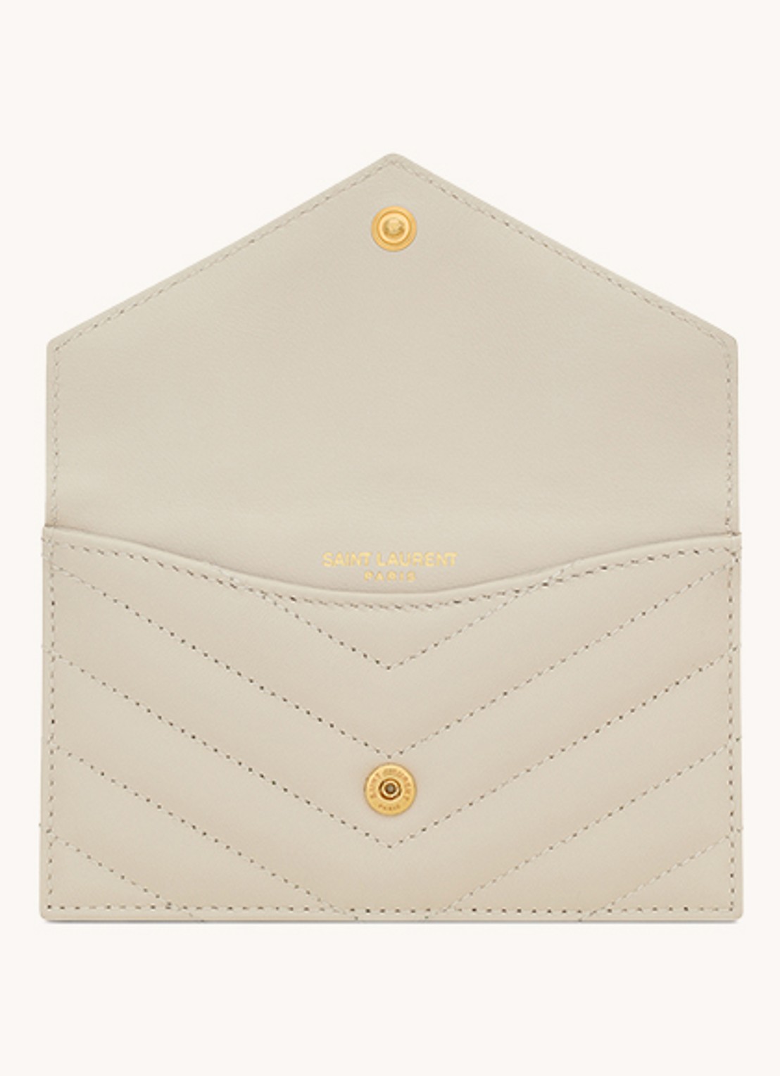 Saint Laurent Cassandre Matelassé portemonnee van quilted kalfsleer - detail 4 creme