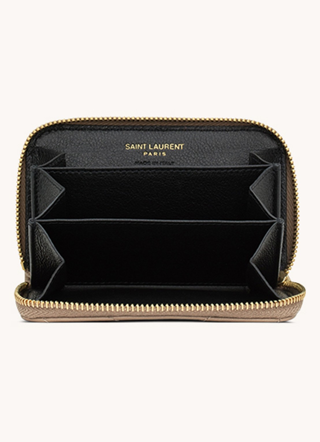 Saint Laurent Cassandre Matelassé portemonnee van quilted lamsleer - detail 4 zand