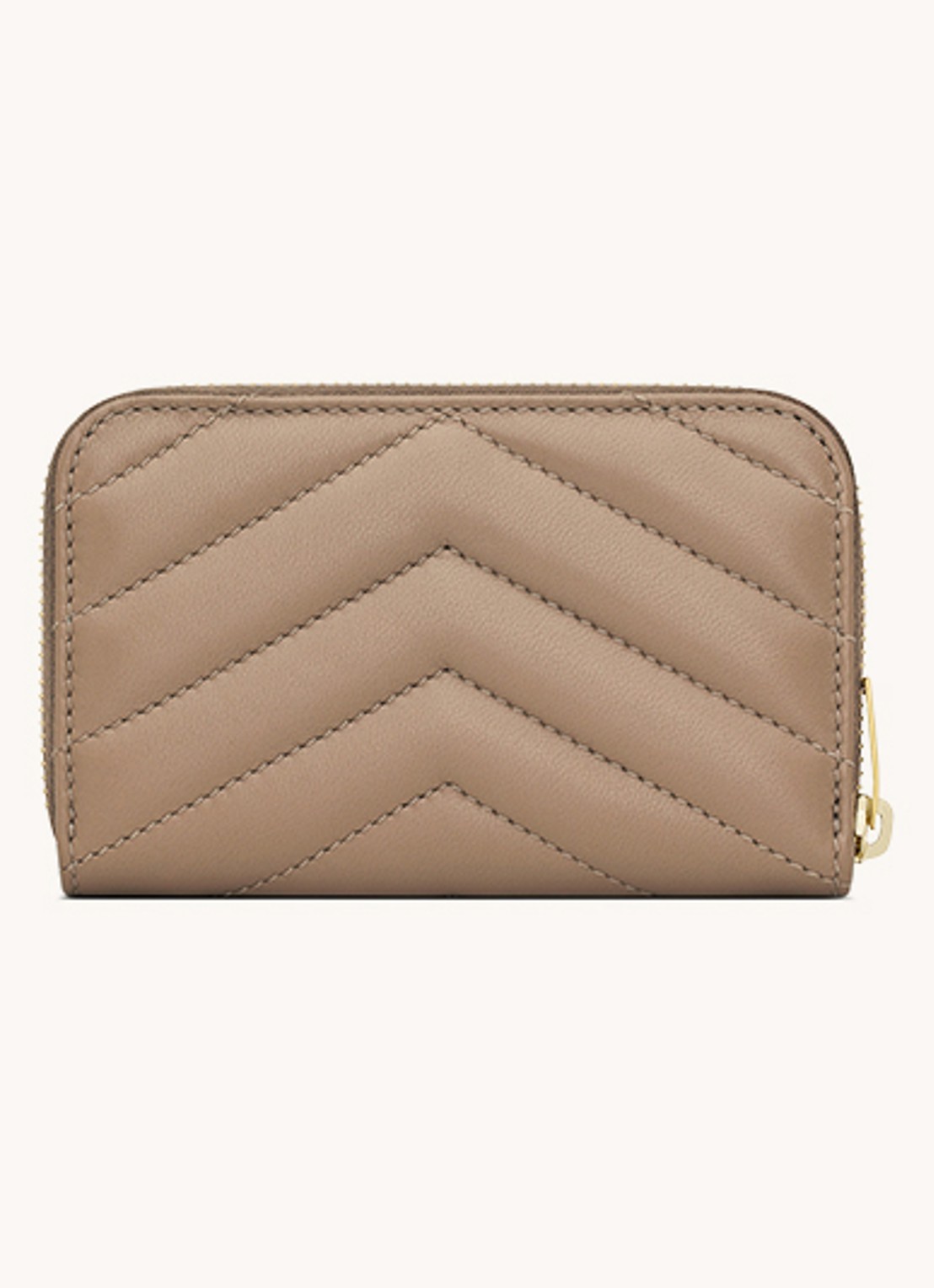 Saint Laurent Cassandre Matelassé portemonnee van quilted lamsleer - voorkant 2 zand