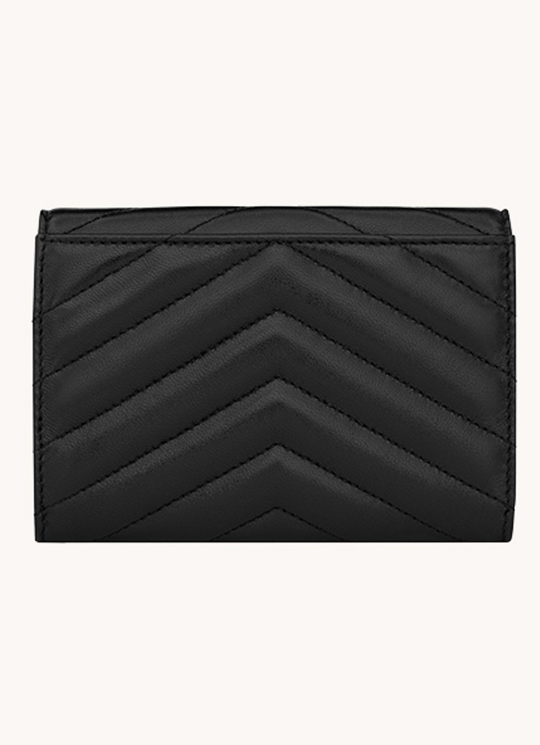 Saint Laurent Cassandre Matelassé Small Envelope portemonnee van quilted kalfsleer - detail zwart