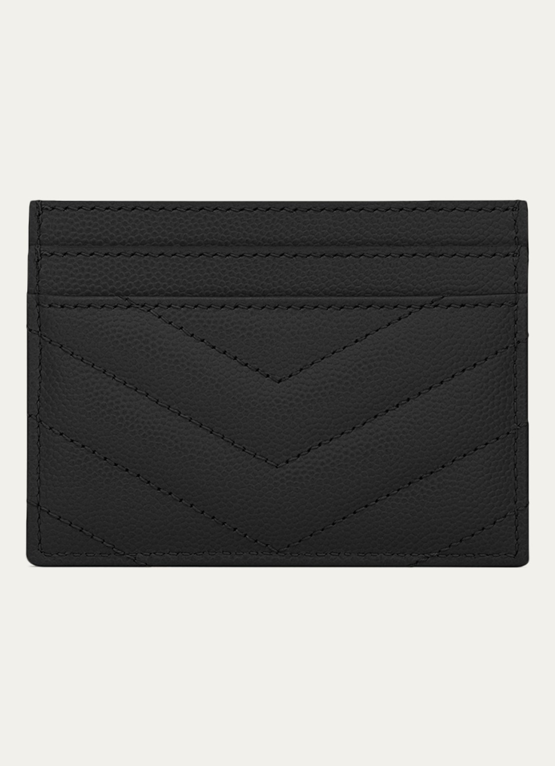 Saint Laurent Cassandre pasjeshouder van kalfsleer - detail zwart