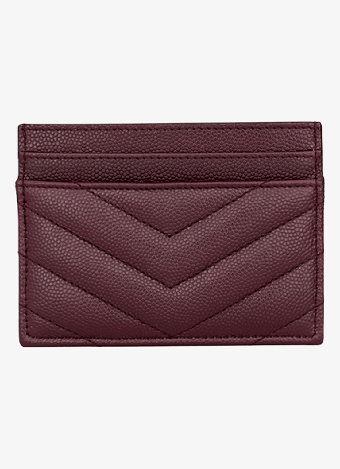 Saint Laurent Cassandre pasjeshouder van kalfsleer - achterkant 2 donkerrood