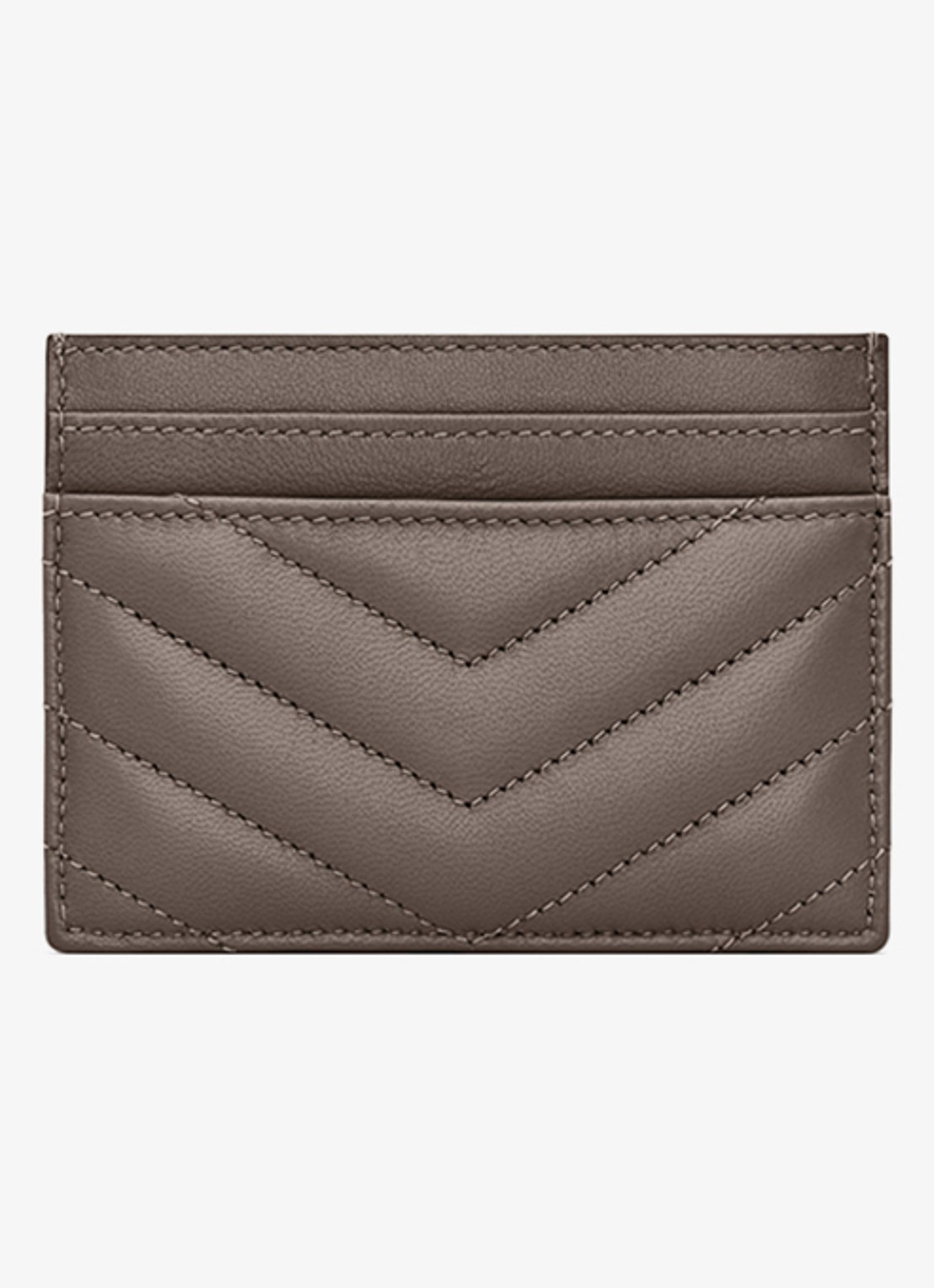 Saint Laurent Cassandre pasjeshouder van lamsleer - achterkant 2 taupe
