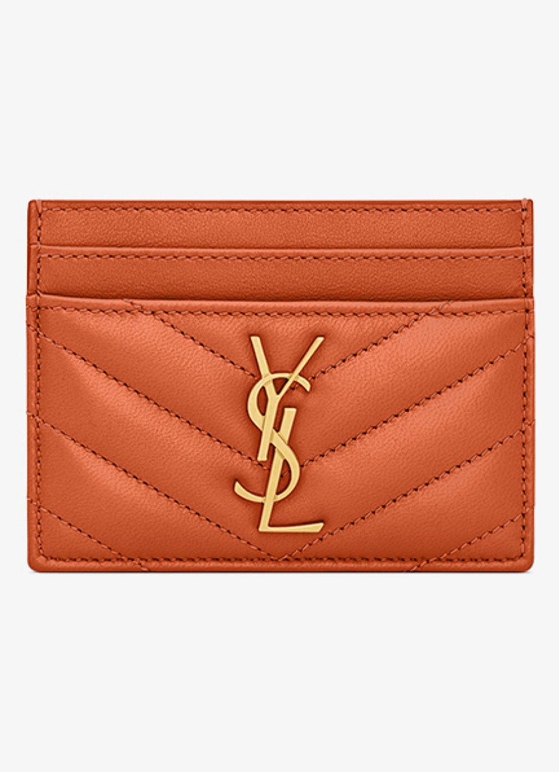 Saint Laurent Cassandre pasjeshouder van lamsleer - voorkant orange