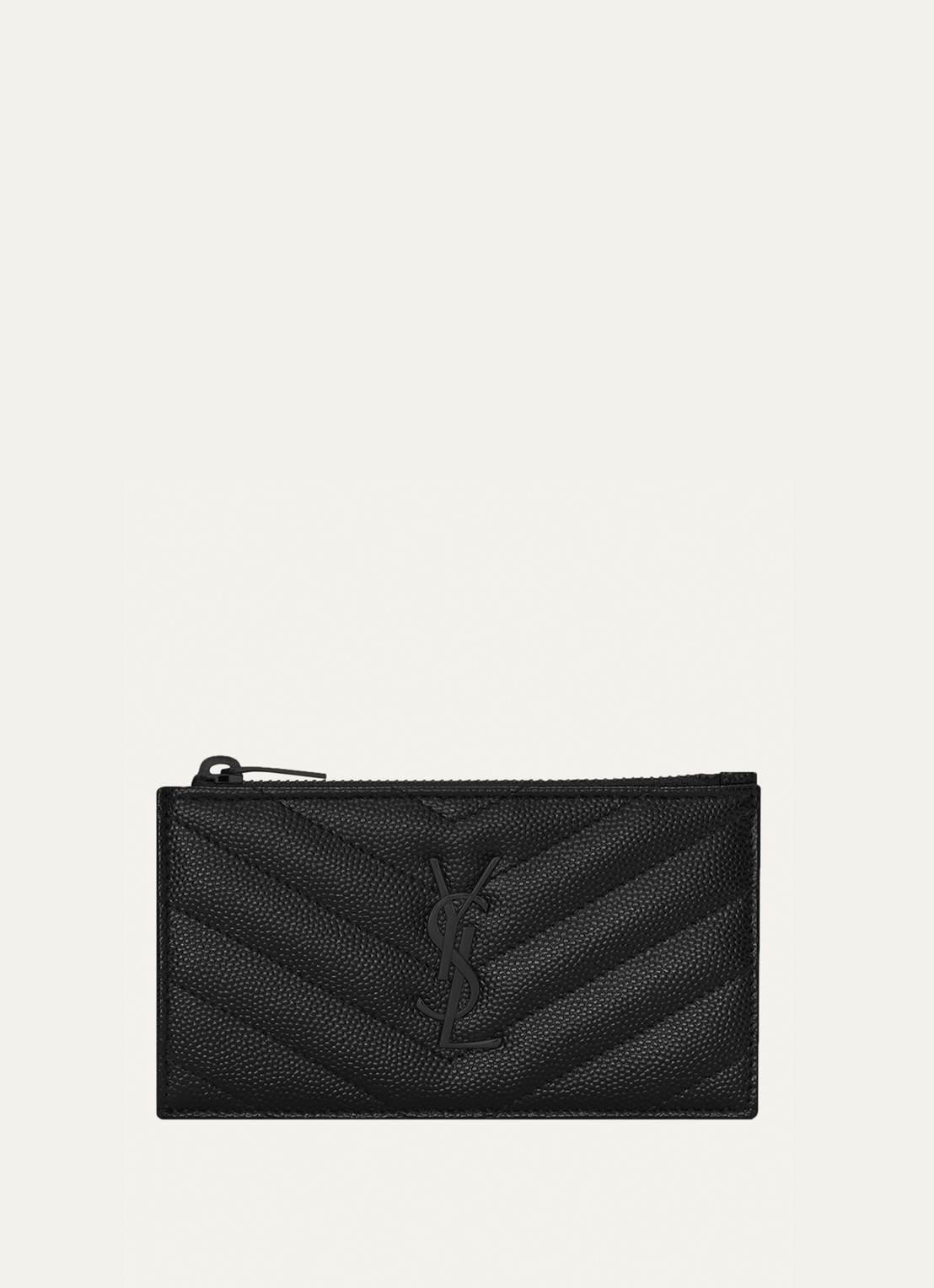 Saint Laurent Cassandre pasjeshouder van quilted kalfsleer - voorkant 4 zwart