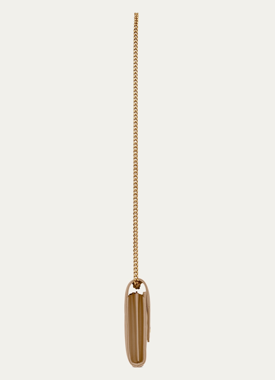 Saint Laurent Cassandre portemonnee van kalfsleer met afneembare schouderriem - detail 4 beige