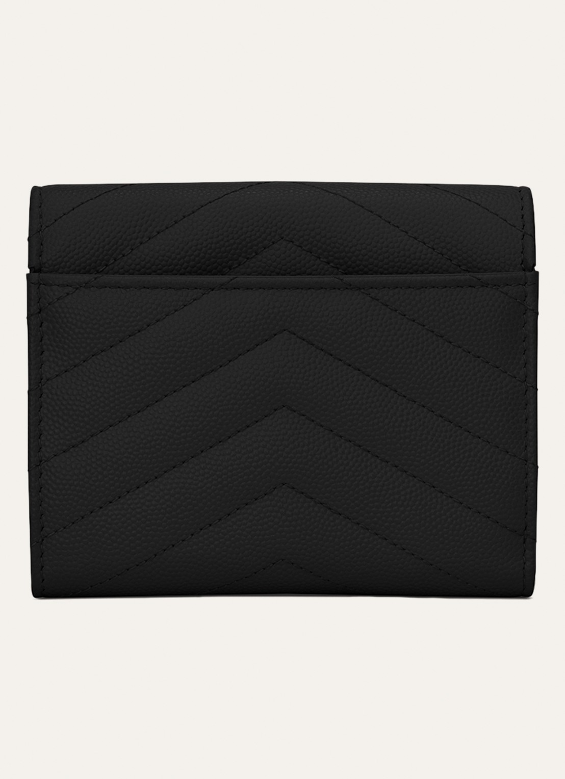 Saint Laurent Cassandre Portemonnee van kalfsleer - detail zwart