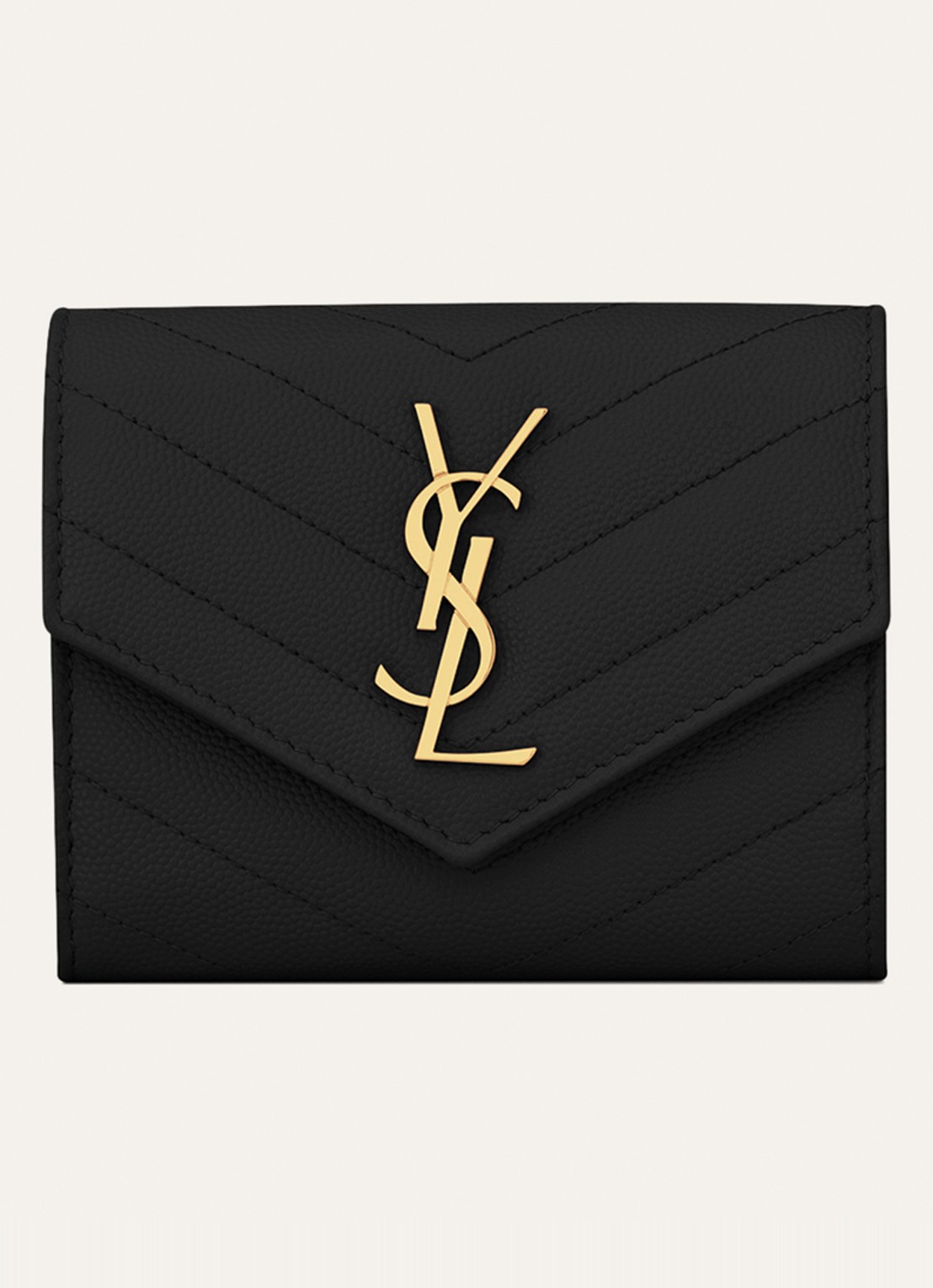 Saint Laurent Cassandre Portemonnee van kalfsleer - voorkant 4 zwart