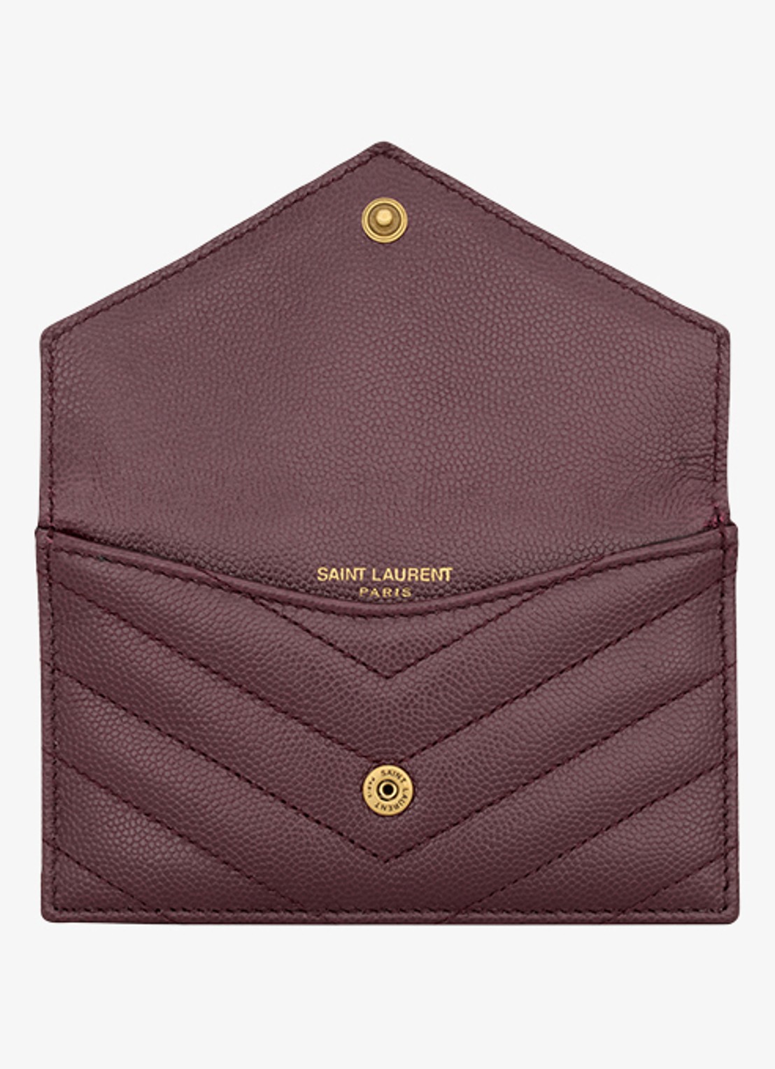Saint Laurent Cassandre portemonnee van kalfsleer - detail 2 donkerrood