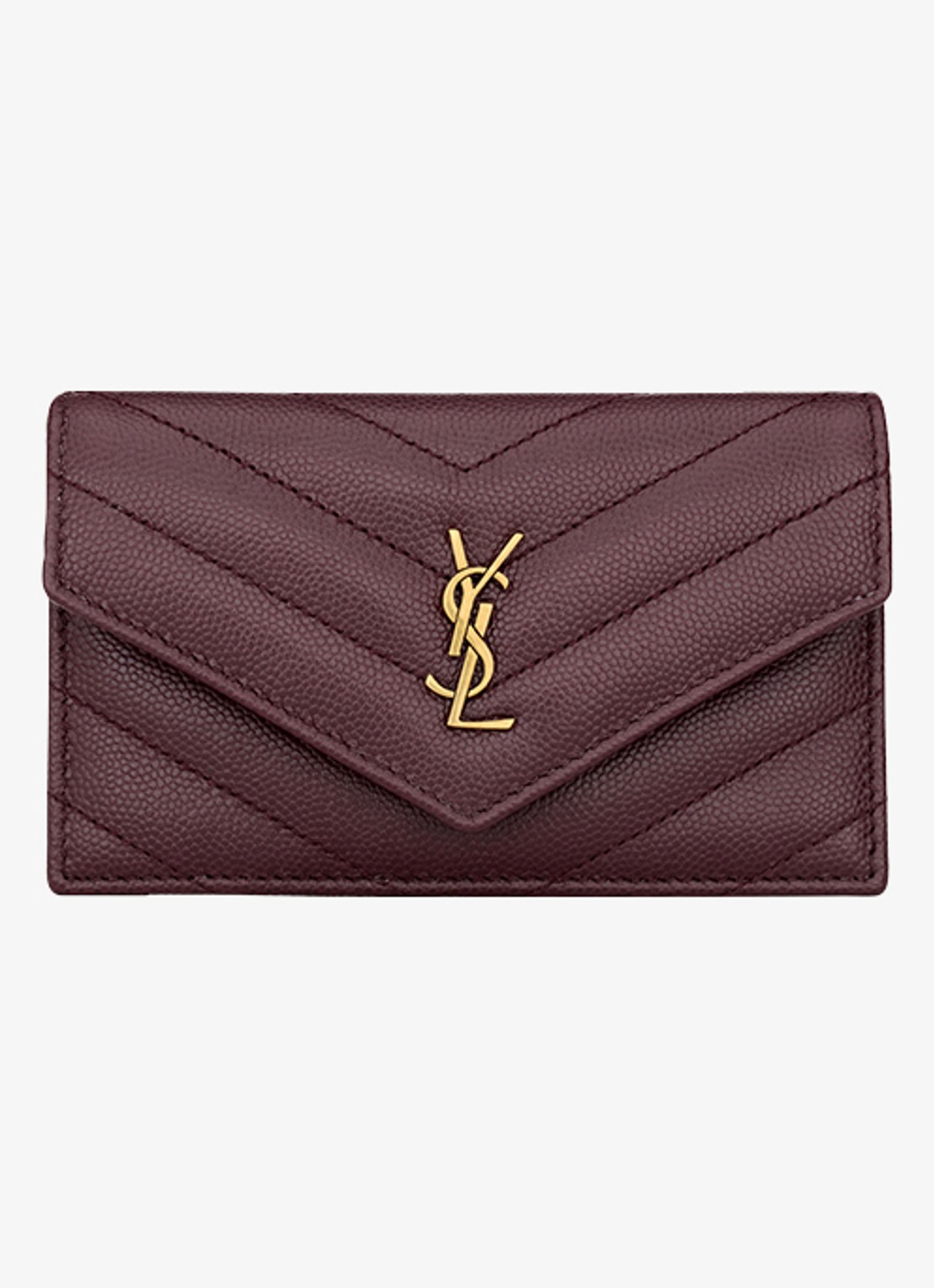 Saint Laurent Cassandre portemonnee van kalfsleer - voorkant 4 donkerrood