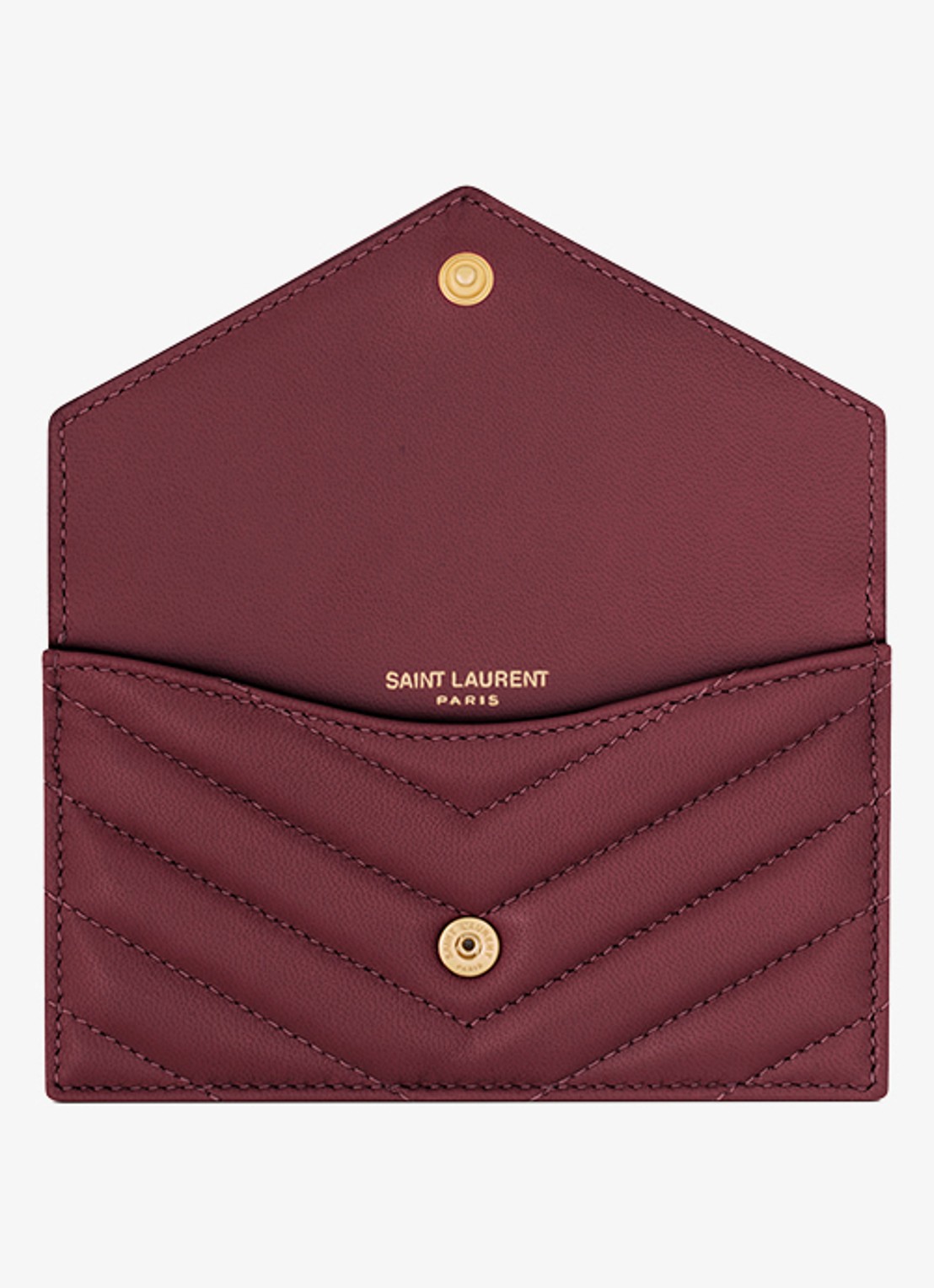 Saint Laurent Cassandre portemonnee van lamsleer - detail 4 bordeauxrood