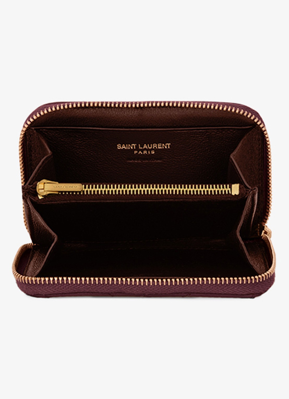 Saint Laurent Cassandre portemonnee van lamsleer - detail 3 bordeauxrood