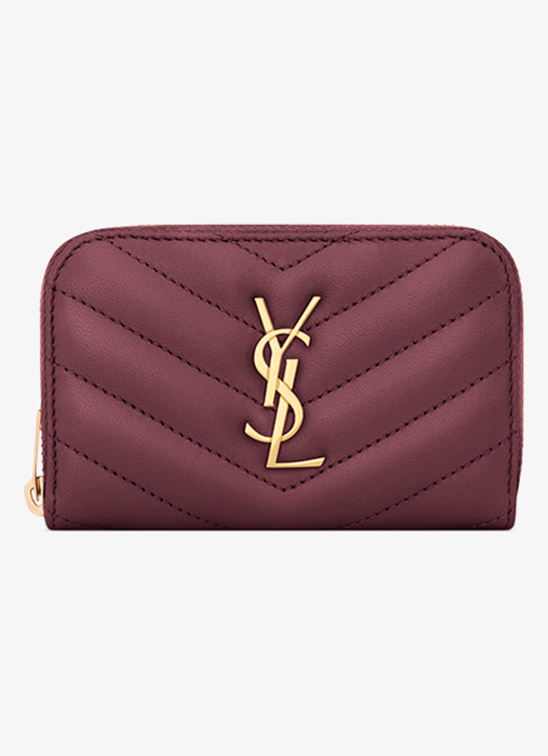 Saint Laurent Cassandre portemonnee van lamsleer - voorkant 4 bordeauxrood